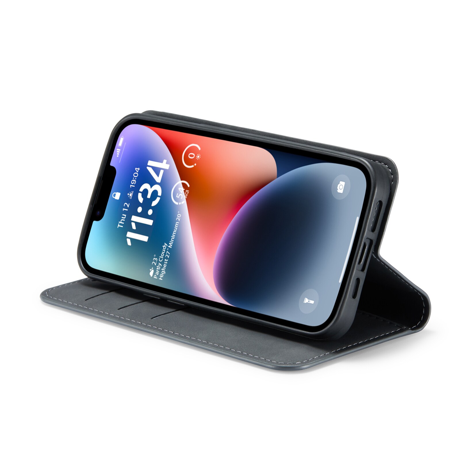 iPhone 13 Slankt etui med kortholder, Sort