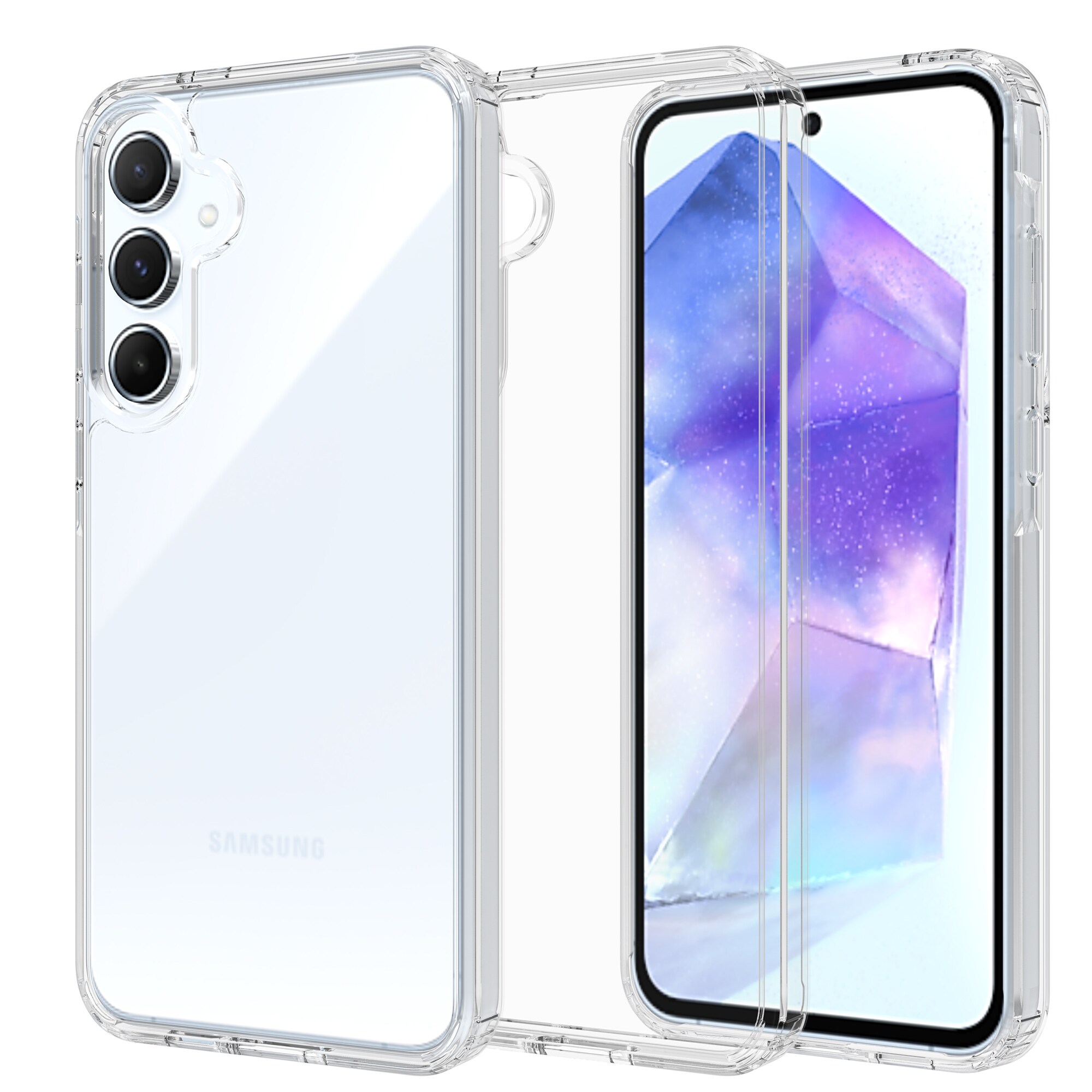 Samsung Galaxy A55 Crystal Hybrid-cover, Gennemsigtig