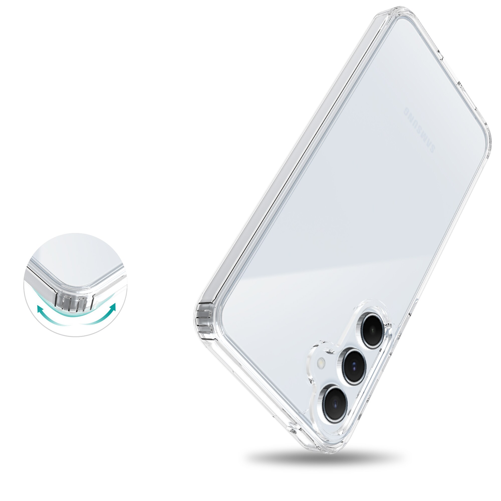 Samsung Galaxy A55 Crystal Hybrid-cover, Gennemsigtig