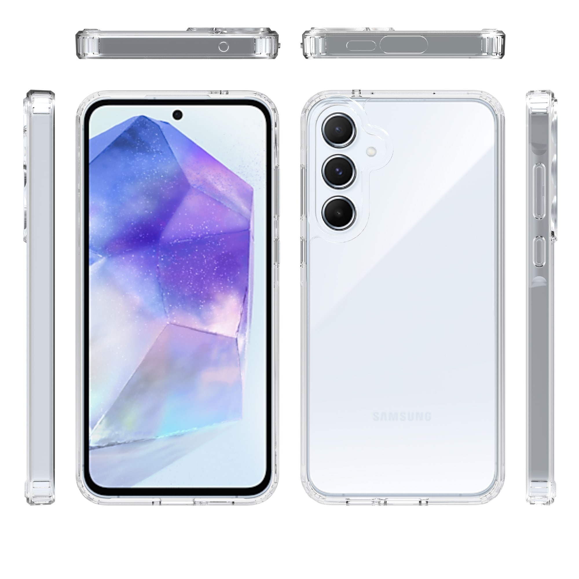 Samsung Galaxy A55 Crystal Hybrid-cover, Gennemsigtig
