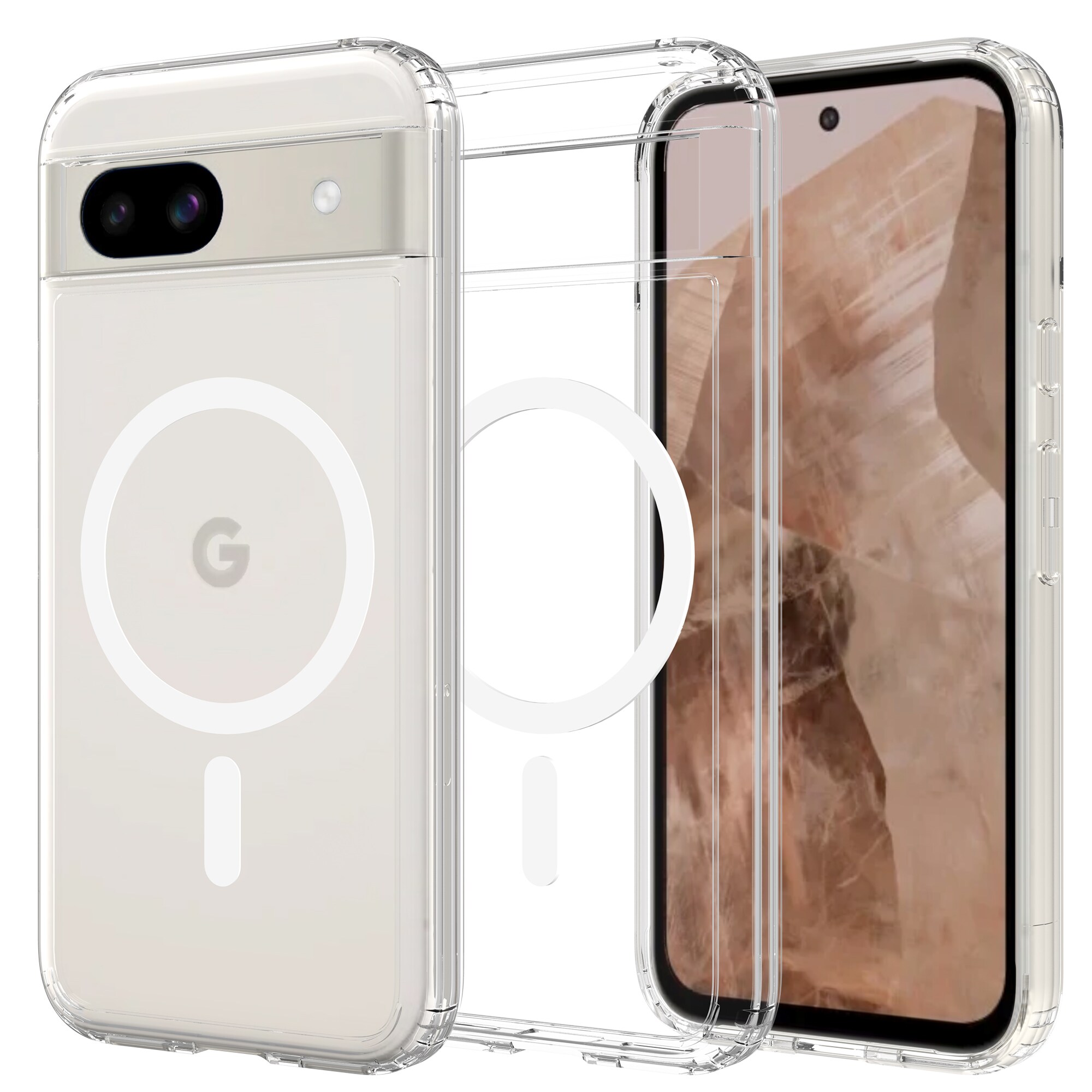 Google Pixel 8a MagSafe Hybrid-cover, Gennemsigtig