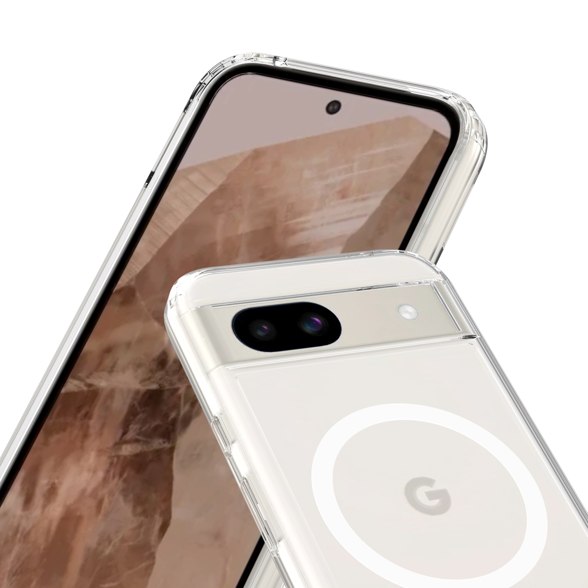 Google Pixel 8a MagSafe Hybrid-cover, Gennemsigtig