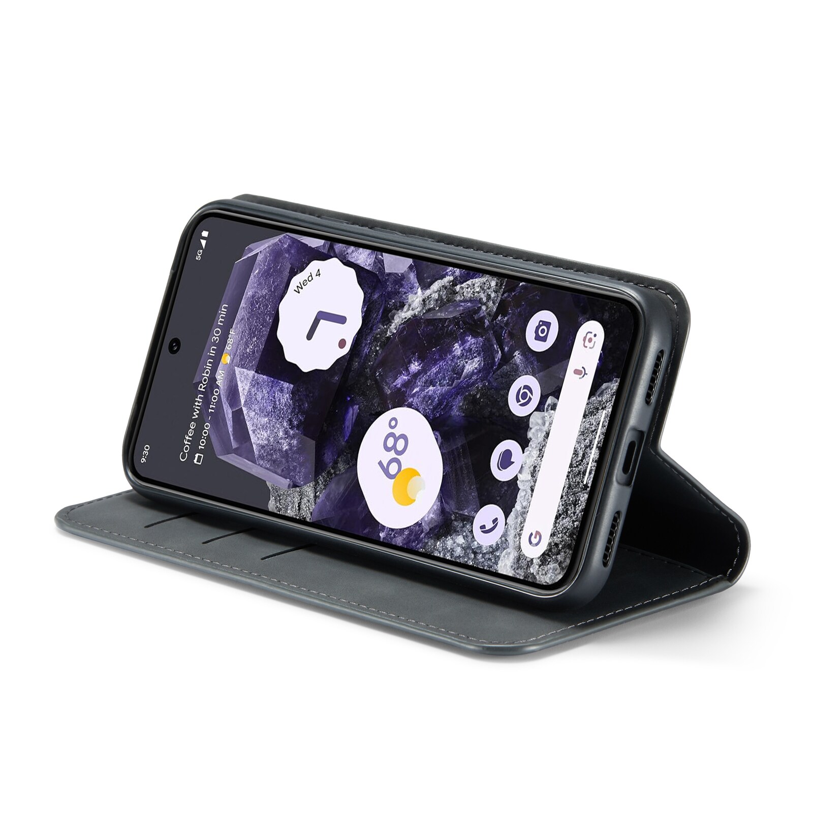 Google Pixel 8a Slankt etui med kortholder, Sort