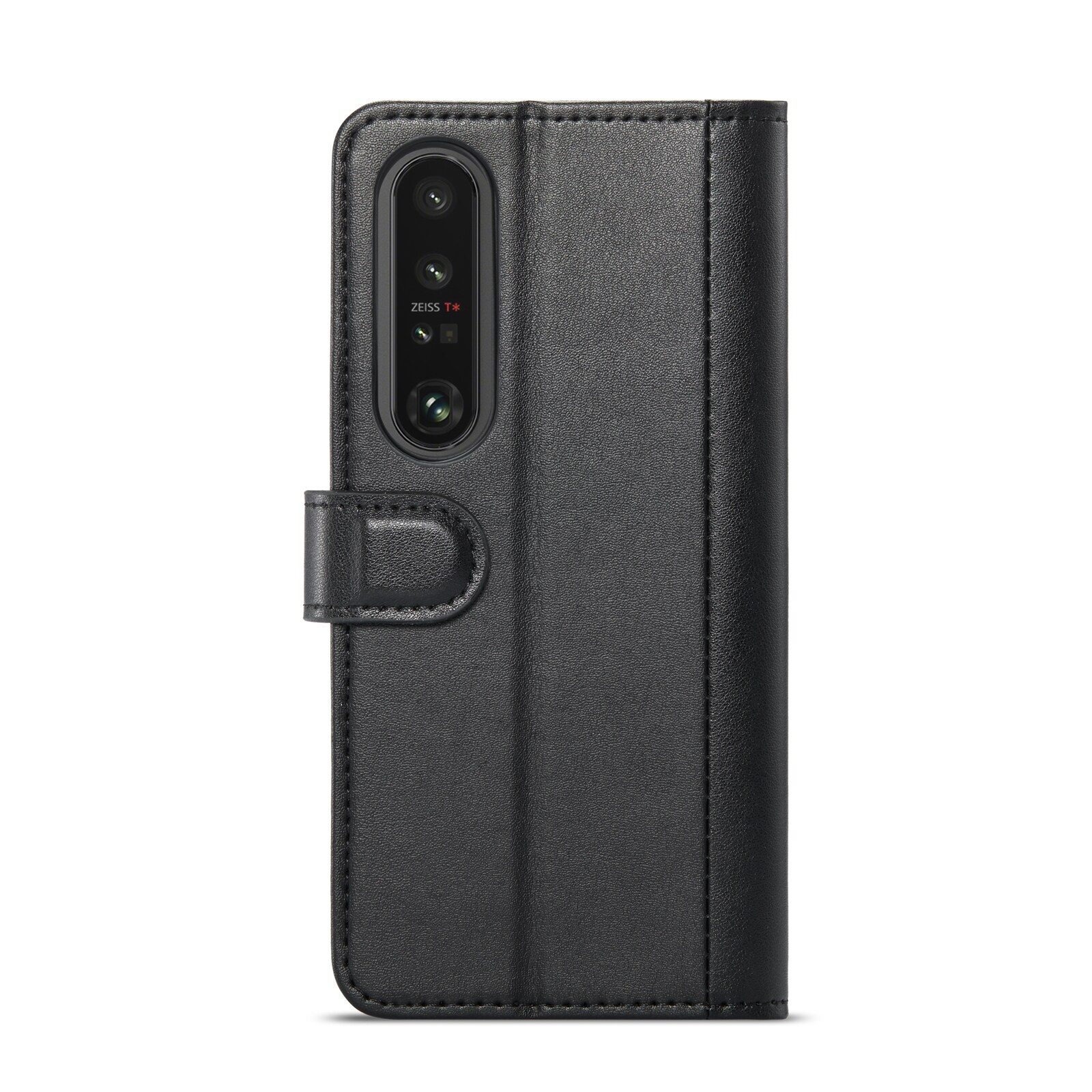 Sony Xperia 1 VI Pungetui i ægte læder, Sort