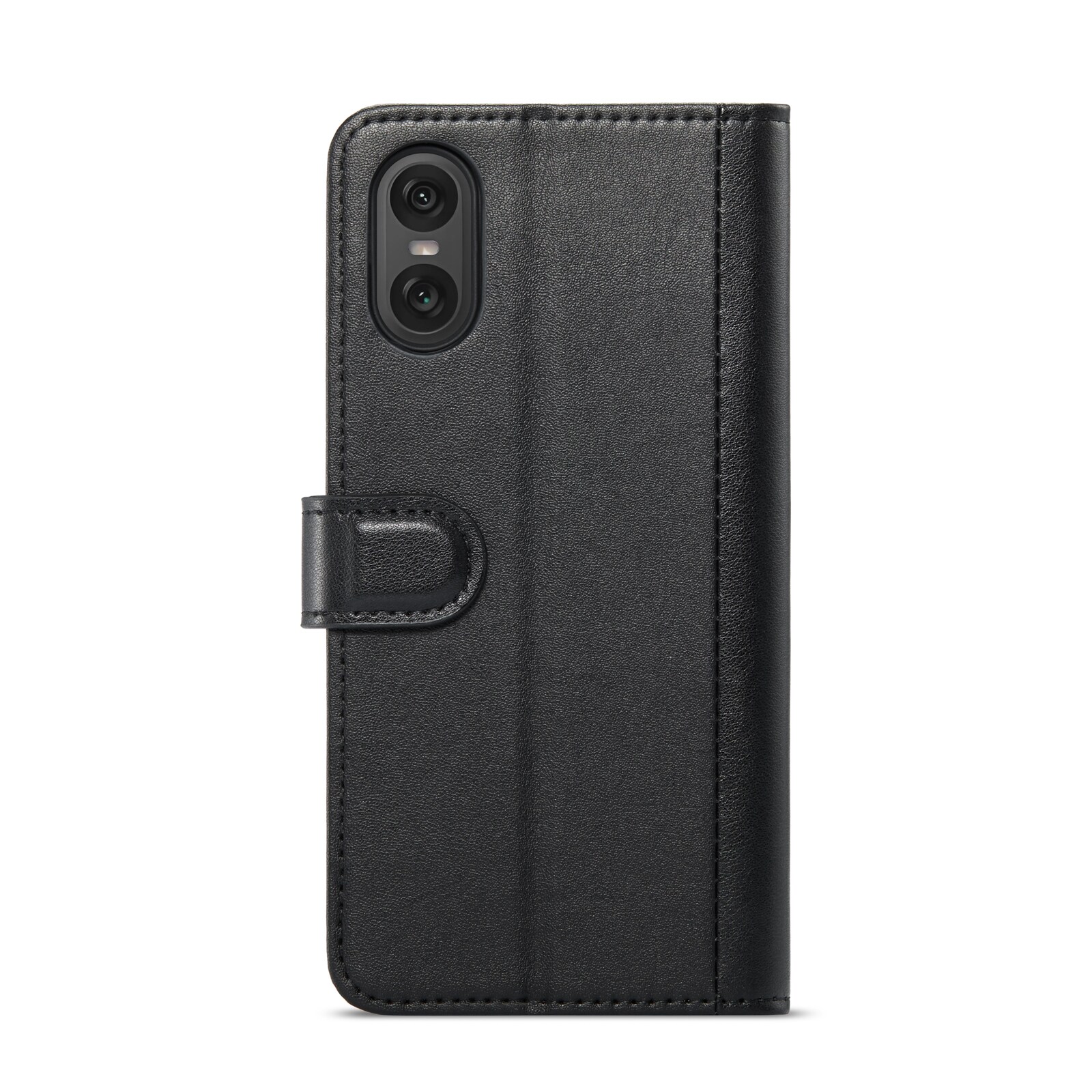 Sony Xperia 10 VI Pungetui i ægte læder, Sort