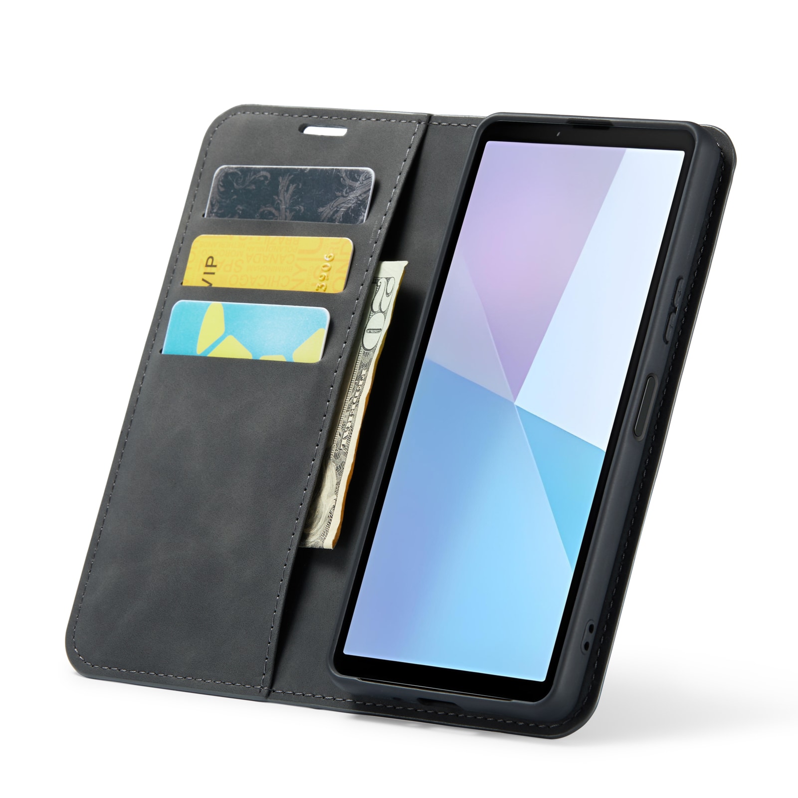 Sony Xperia 10 VI Slankt etui med kortholder, Sort