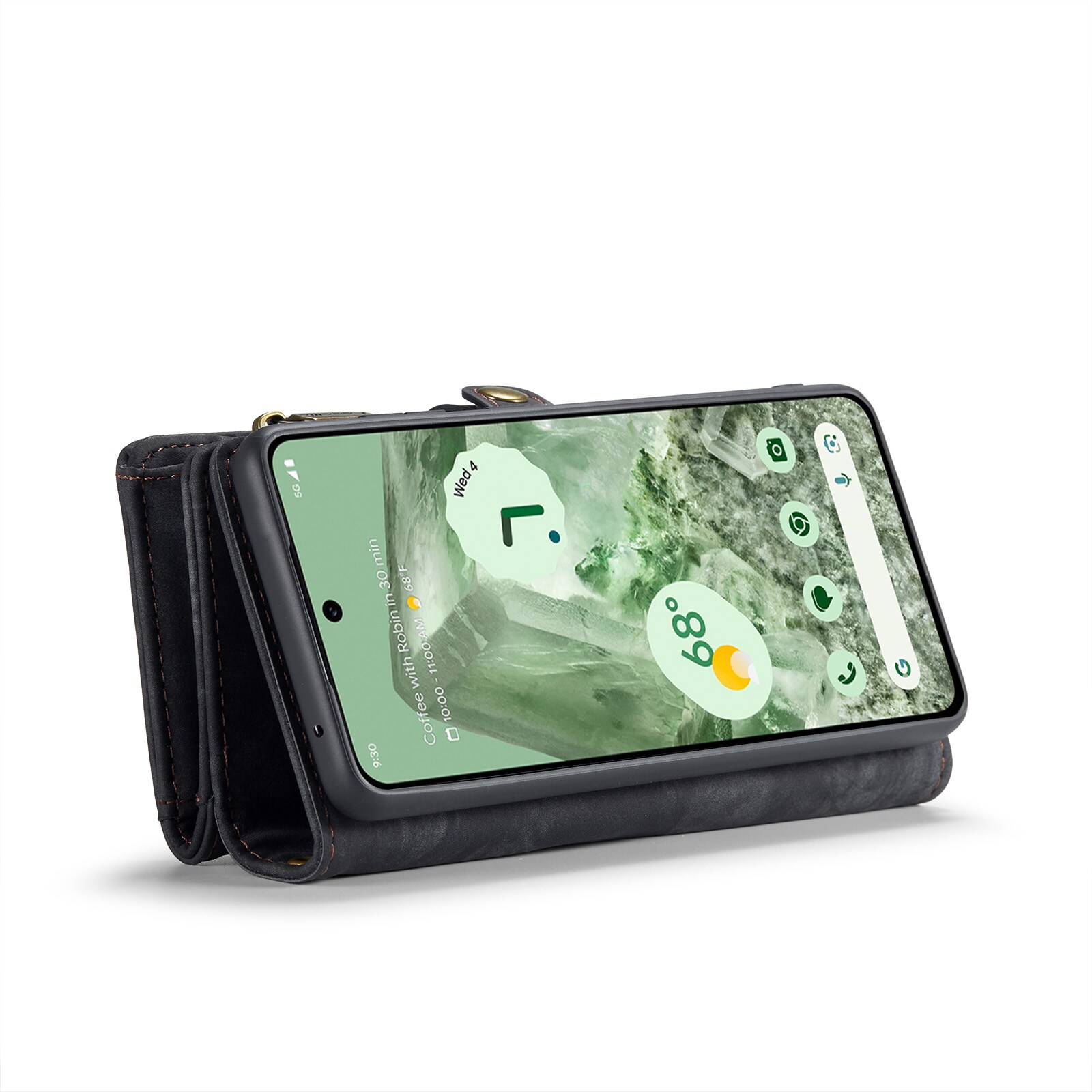 Google Pixel 8a Rummeligt pungetui med mange kortholdere, Grå