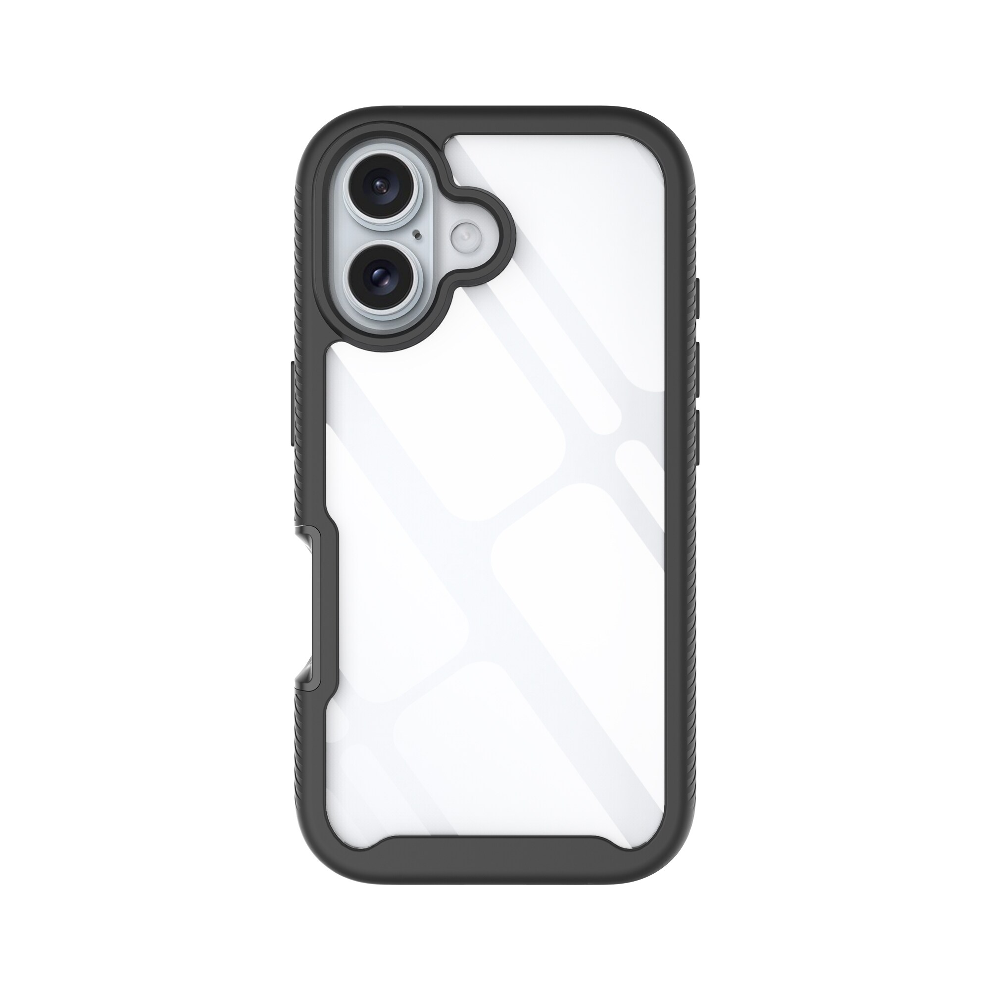 iPhone 16 Plus Mobilcover Full Protection, Sort/gennemsigtig