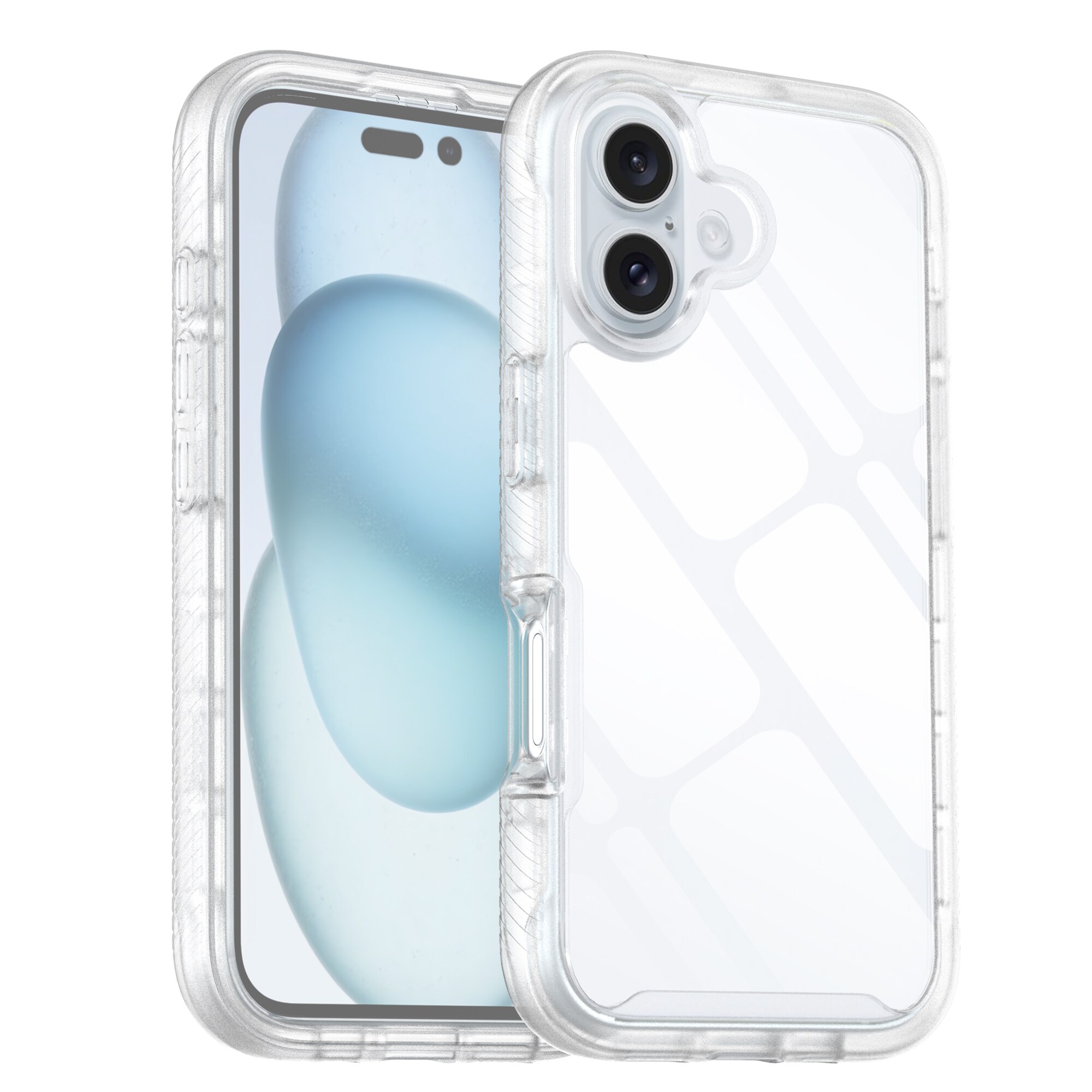 iPhone 16 Plus Mobilcover Full Protection, Gennemsigtig