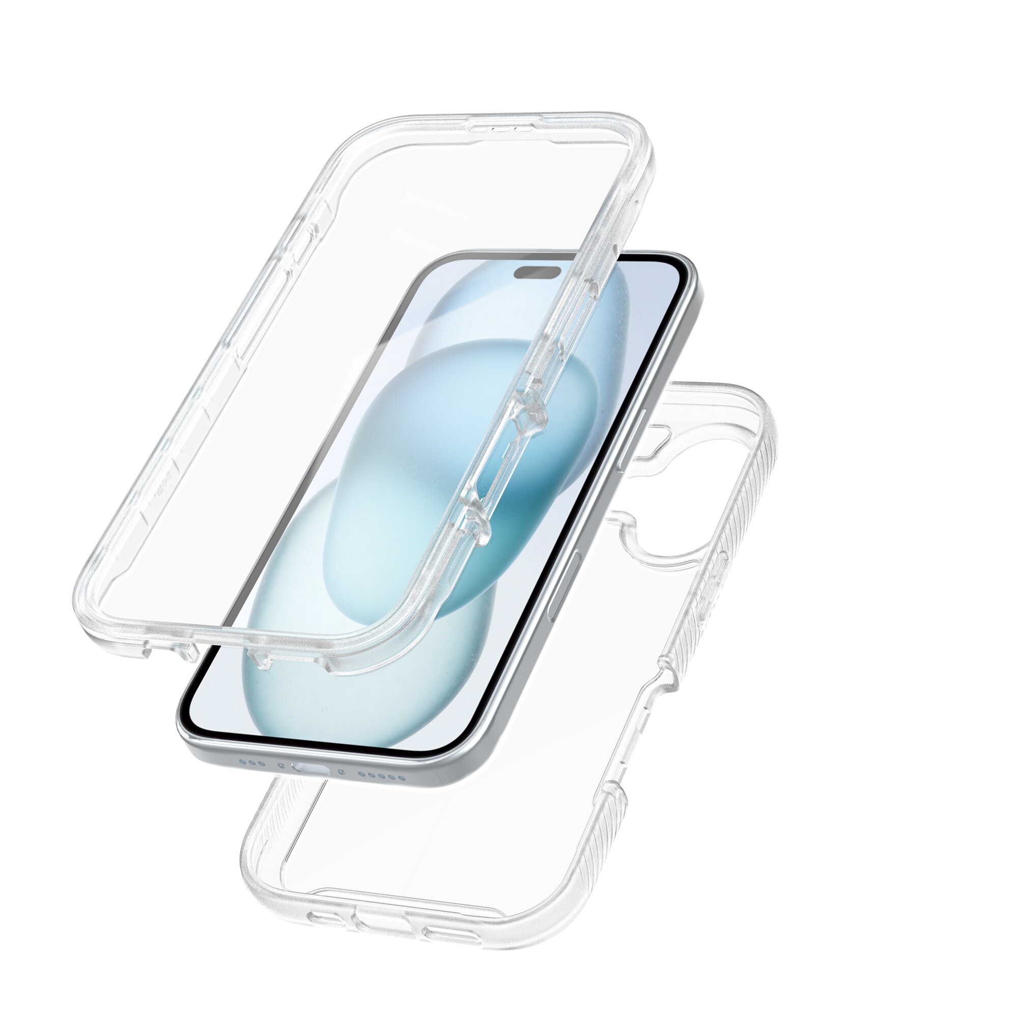 iPhone 16 Plus Mobilcover Full Protection, Gennemsigtig