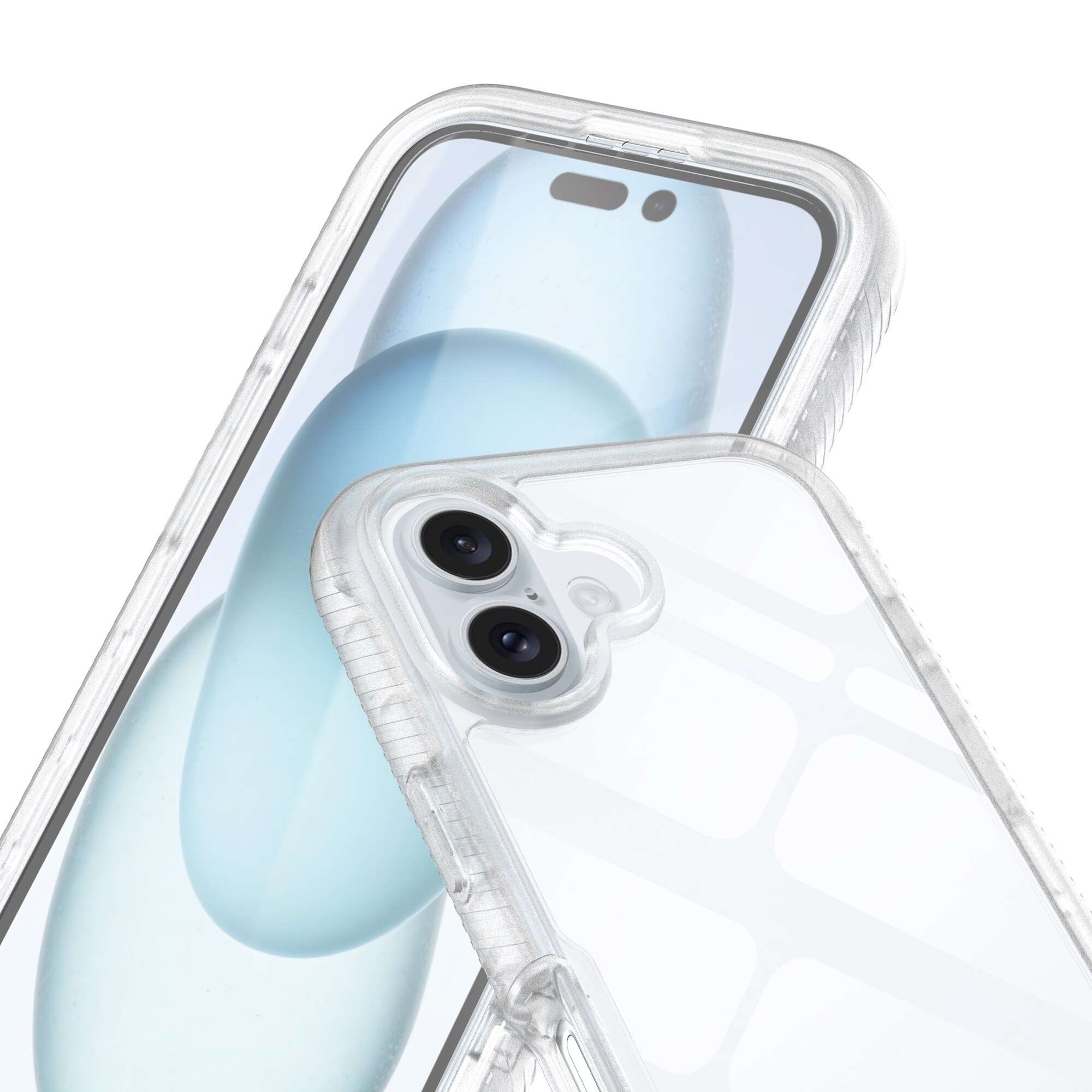 iPhone 16 Plus Mobilcover Full Protection, Gennemsigtig