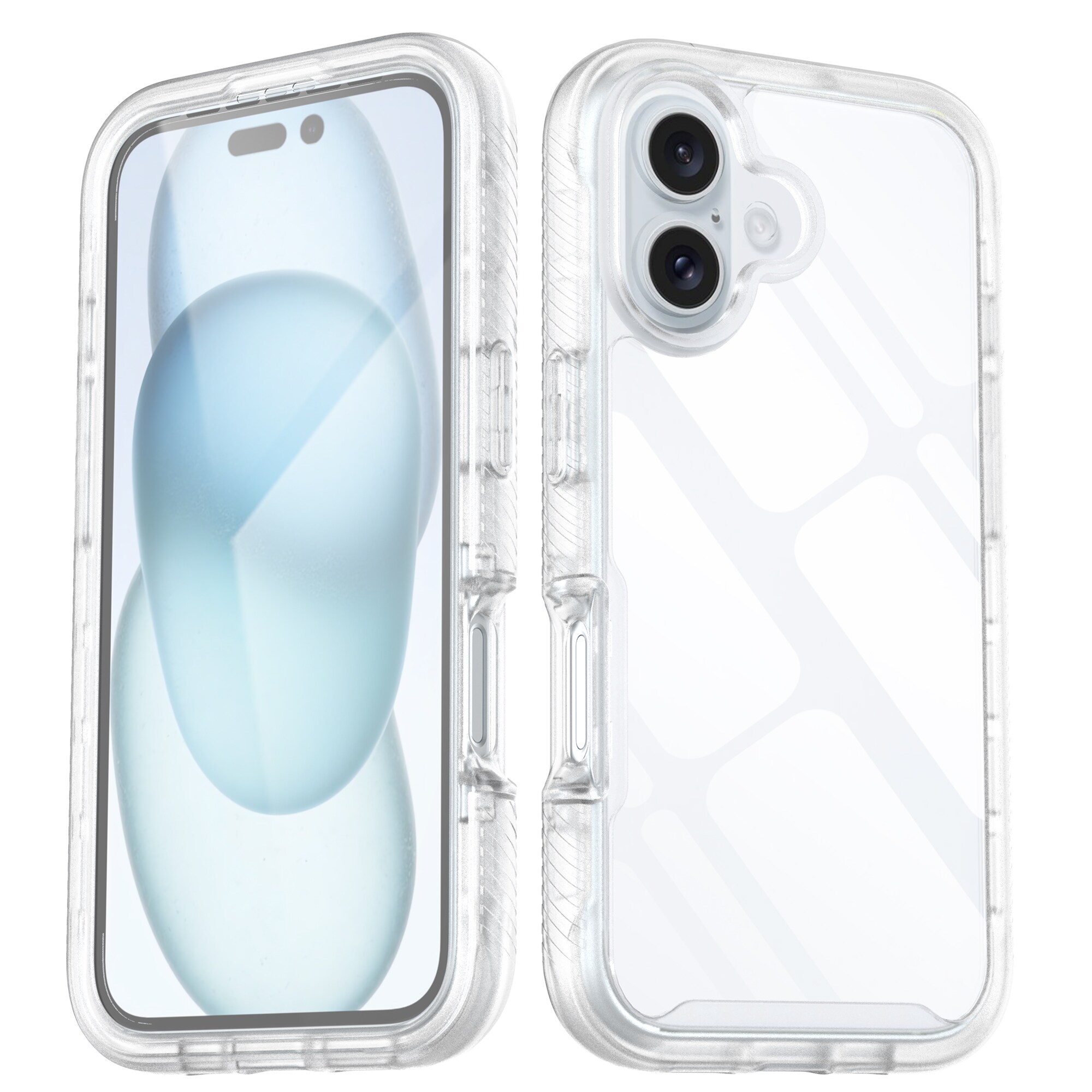 iPhone 16 Plus Mobilcover Full Protection, Gennemsigtig