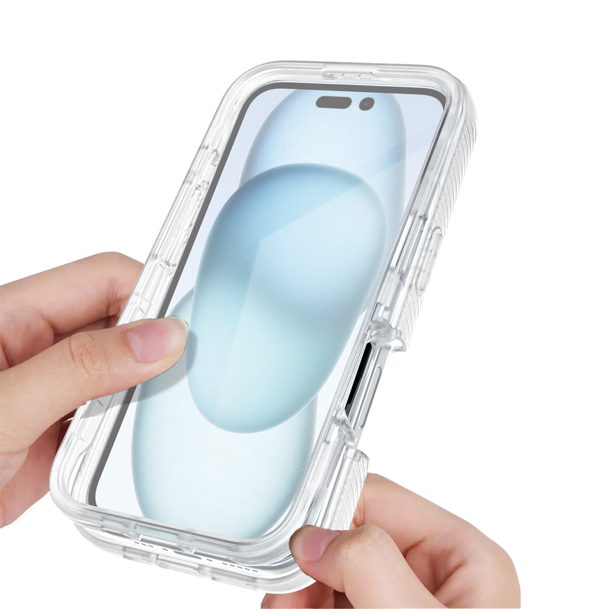 iPhone 16 Plus Mobilcover Full Protection, Gennemsigtig