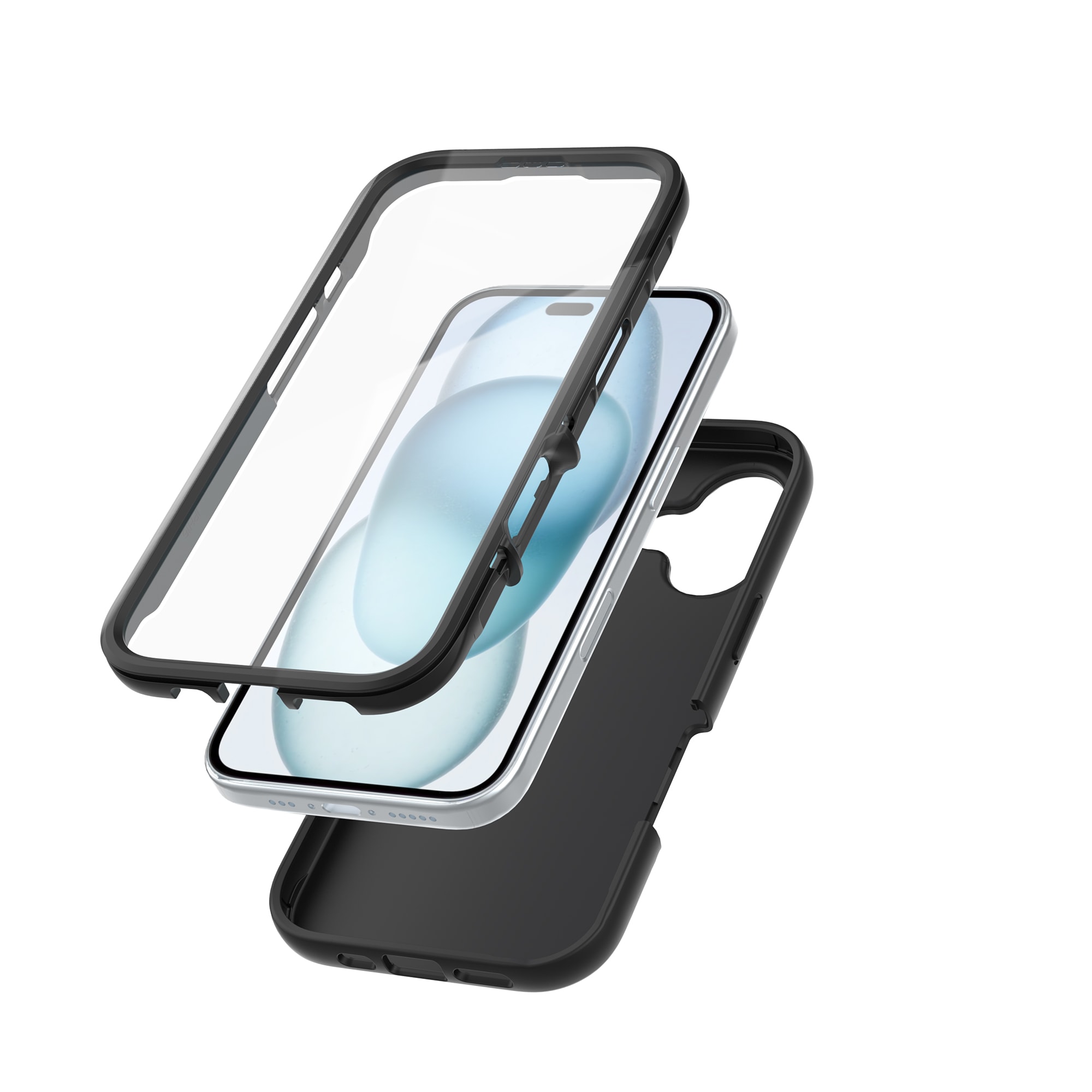 iPhone 16 Mobilcover Full Protection, Sort