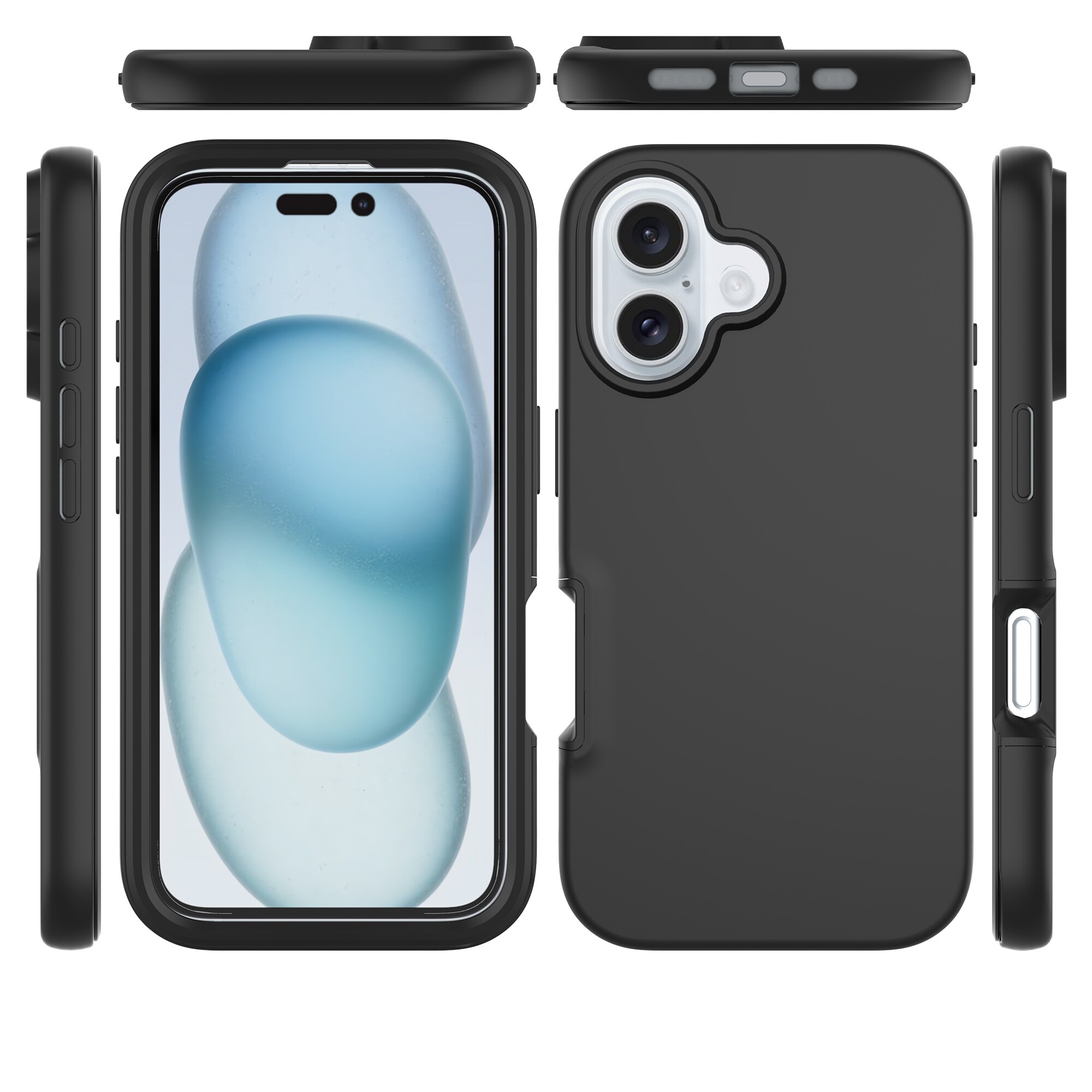 iPhone 16 Mobilcover Full Protection, Sort