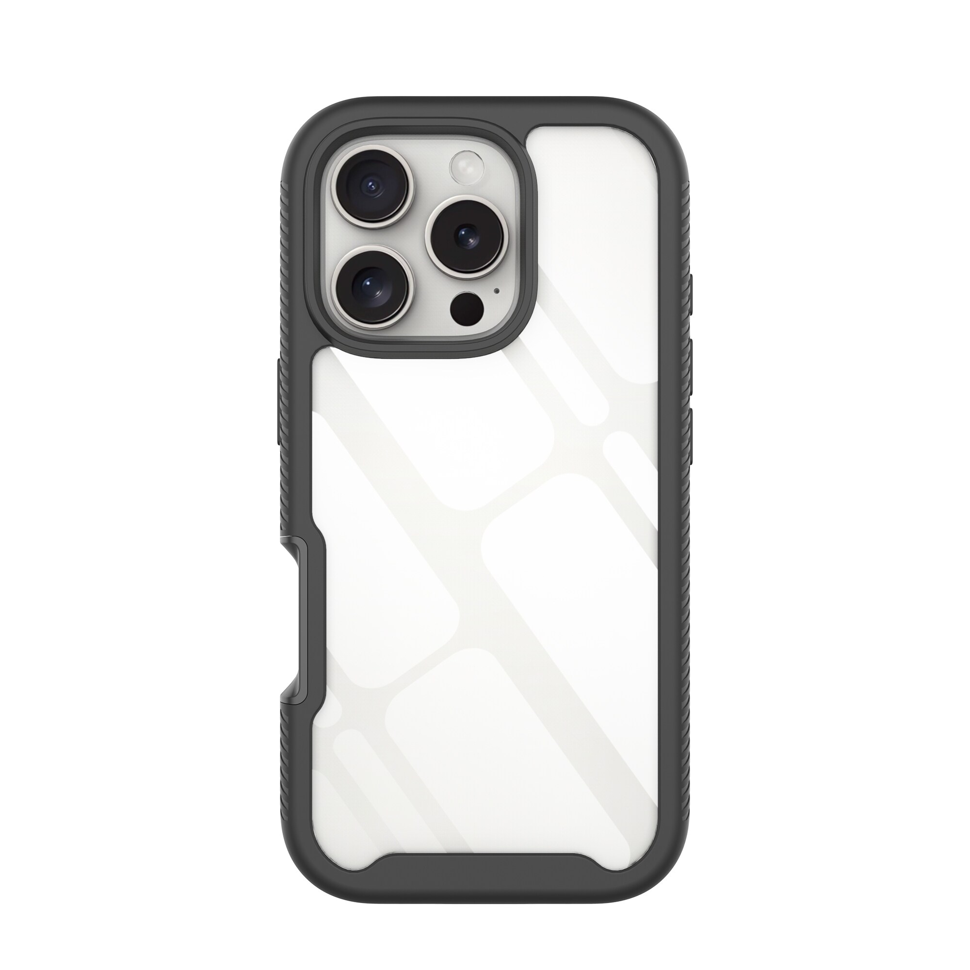 iPhone 16 Pro Max Mobilcover Full Protection, Sort/gennemsigtig
