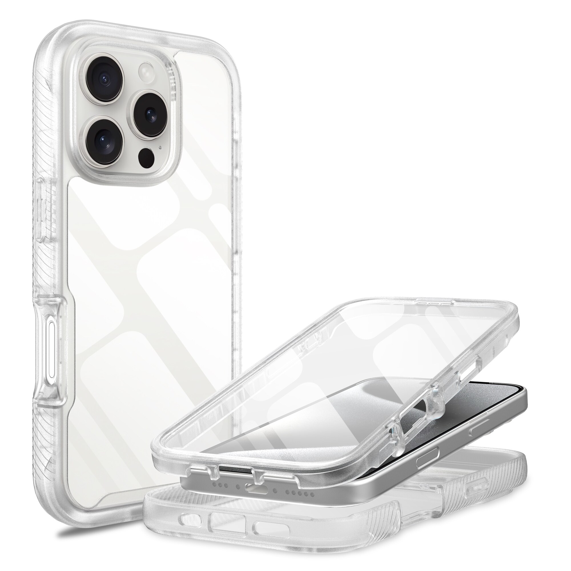 iPhone 16 Pro Max Mobilcover Full Protection, Gennemsigtig