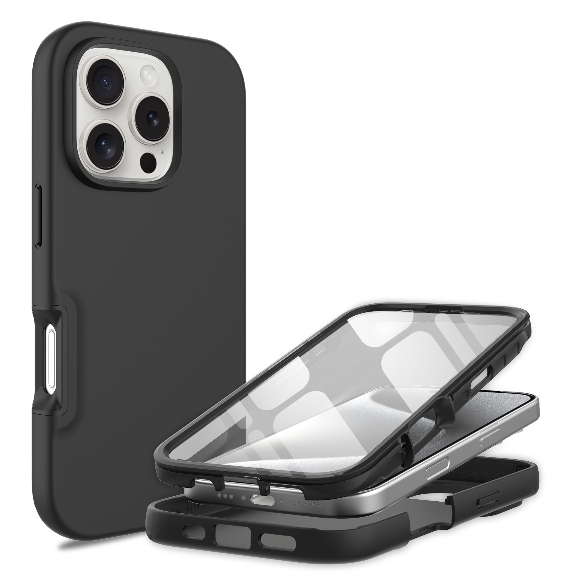 iPhone 16 Pro Max Mobilcover Full Protection, Sort