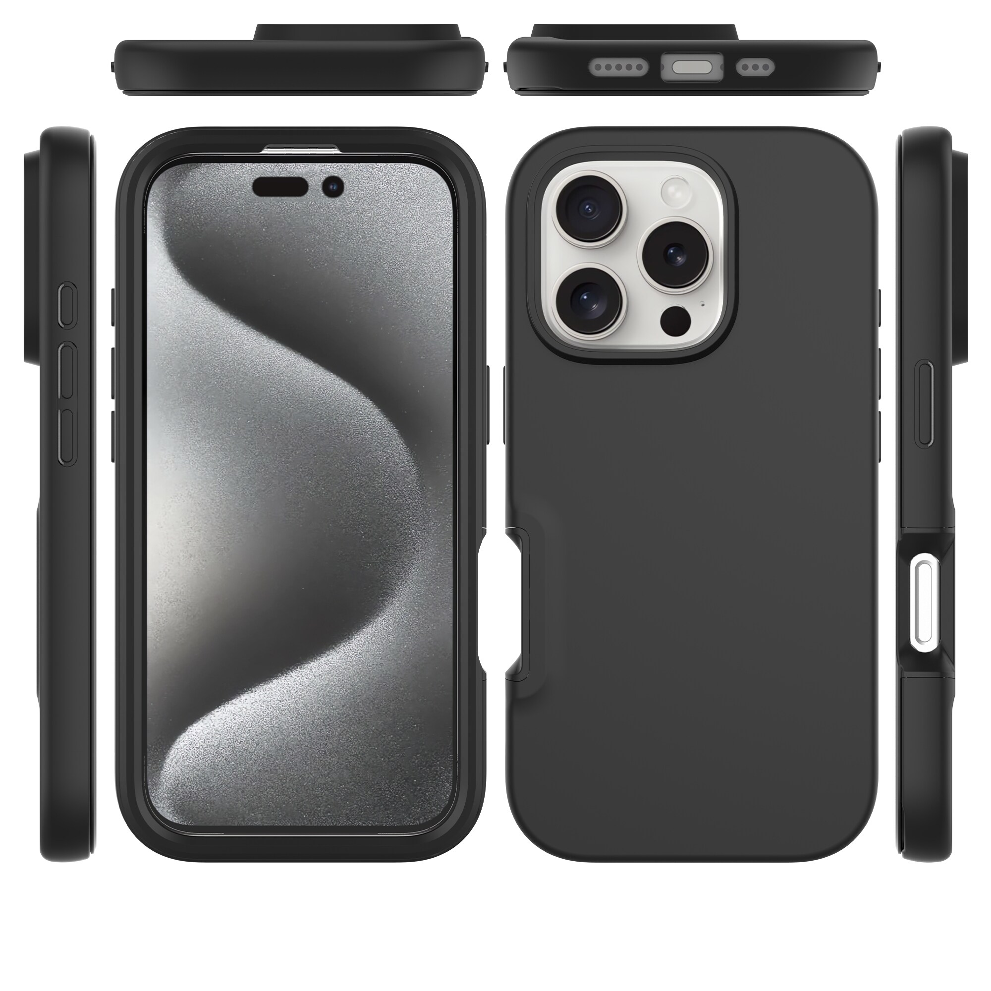 iPhone 16 Pro Max Mobilcover Full Protection, Sort