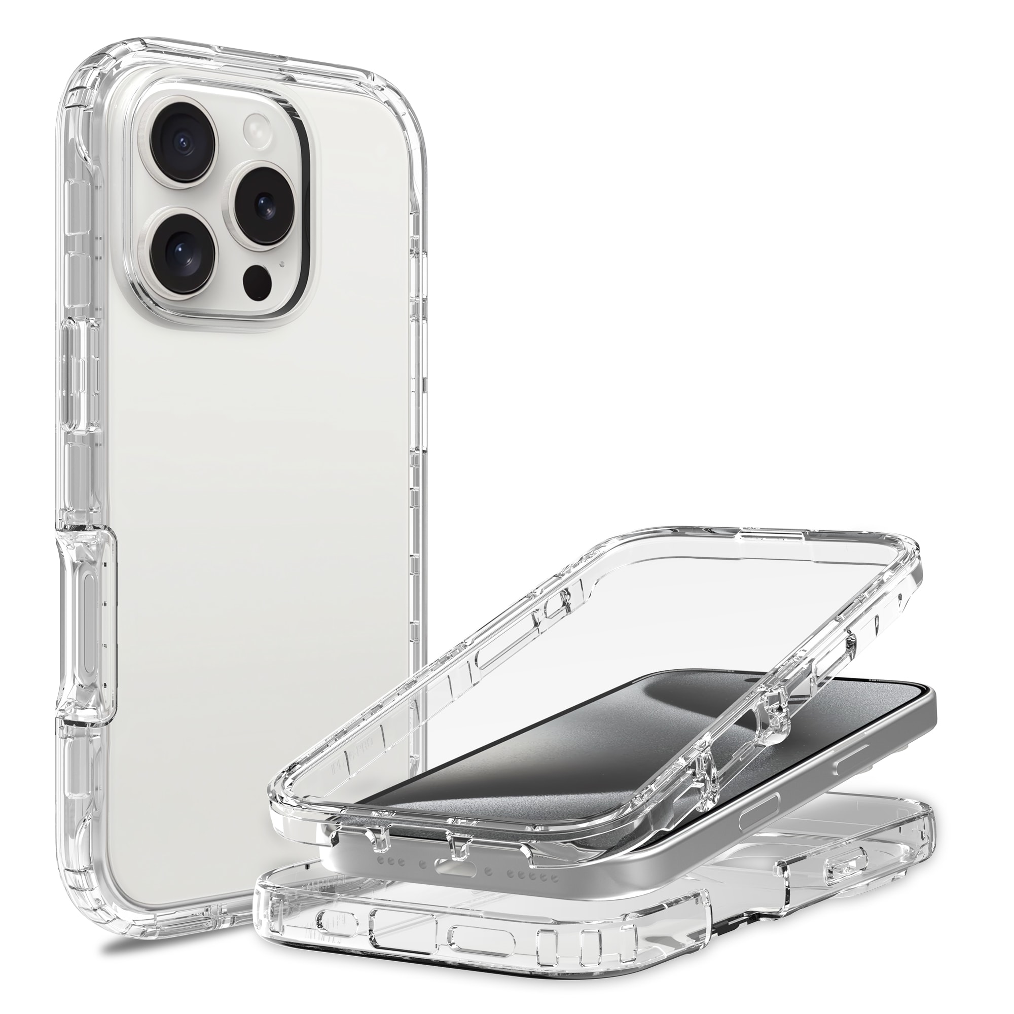 iPhone 16 Pro Max Stødsikkert mobilcover med beskyttelsesramme Gennemsigtig