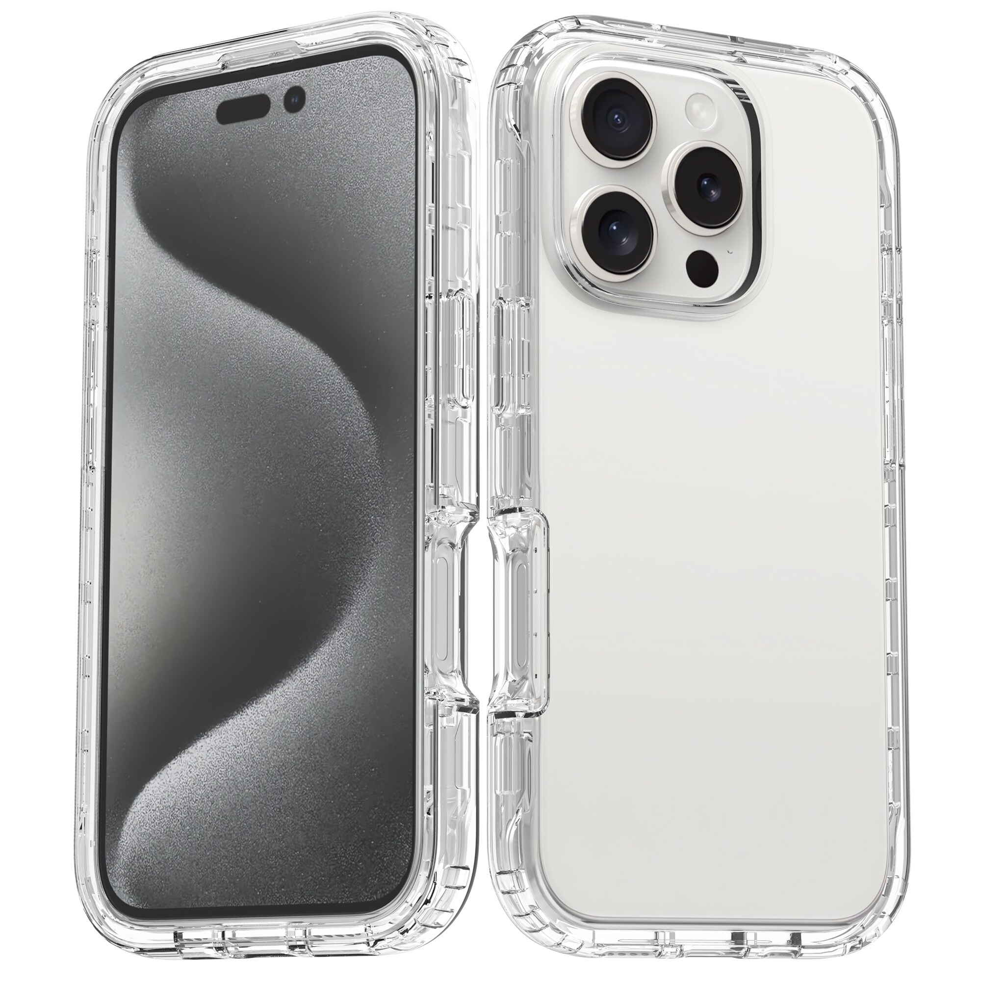 iPhone 16 Pro Max Stødsikkert mobilcover med beskyttelsesramme Gennemsigtig