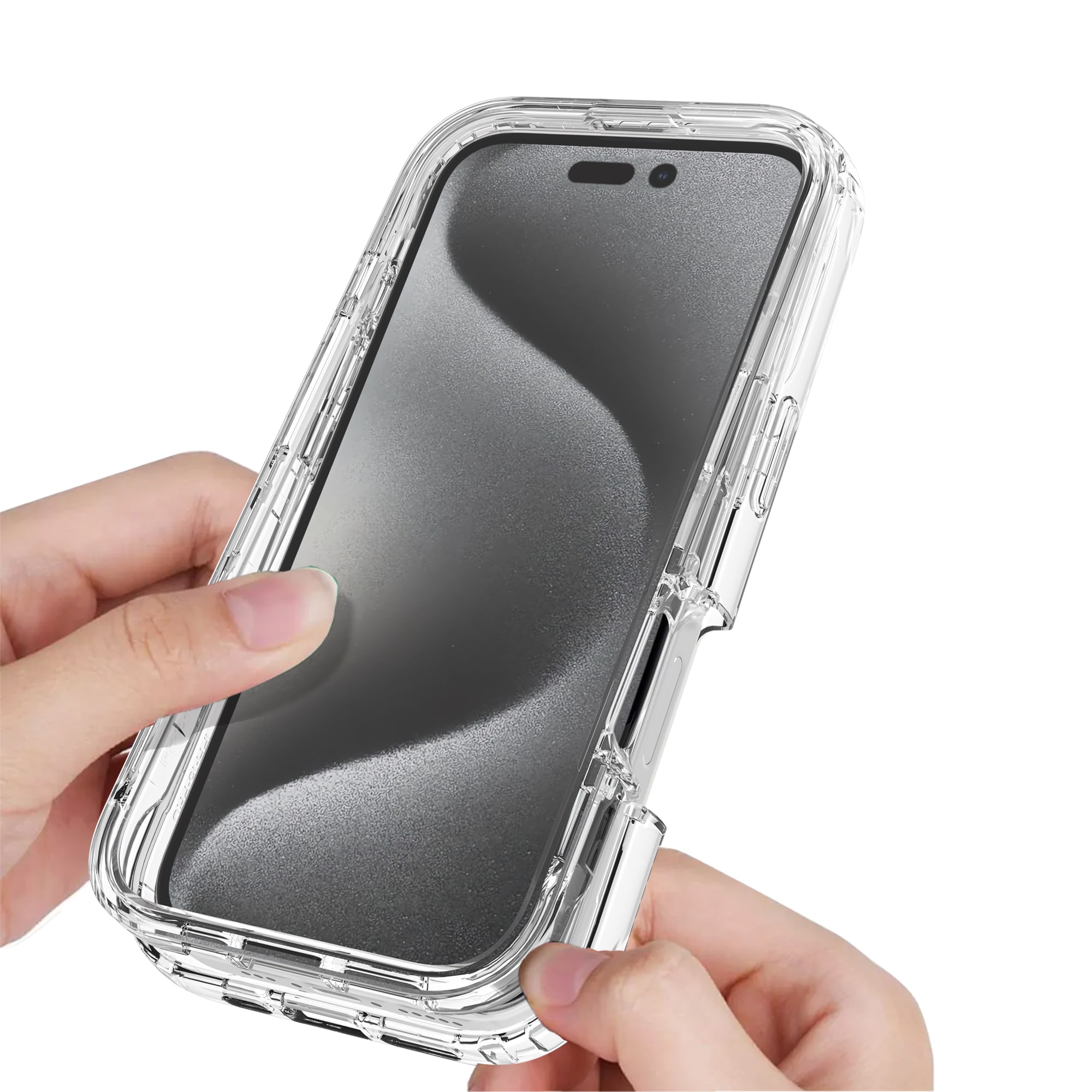 iPhone 16 Pro Max Stødsikkert mobilcover med beskyttelsesramme Gennemsigtig