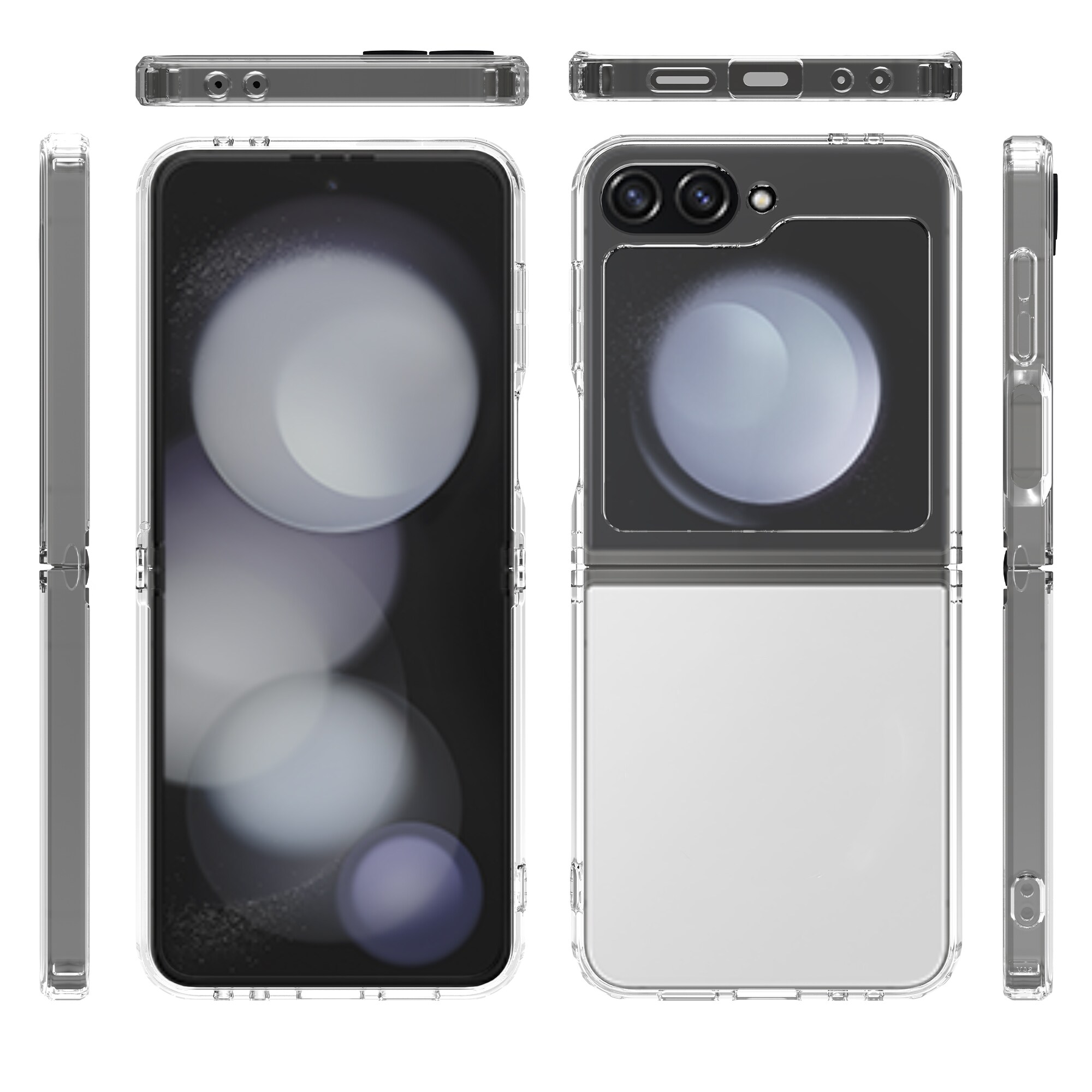 Samsung Galaxy Z Flip 7 FE Crystal Hybrid-cover, Gennemsigtig