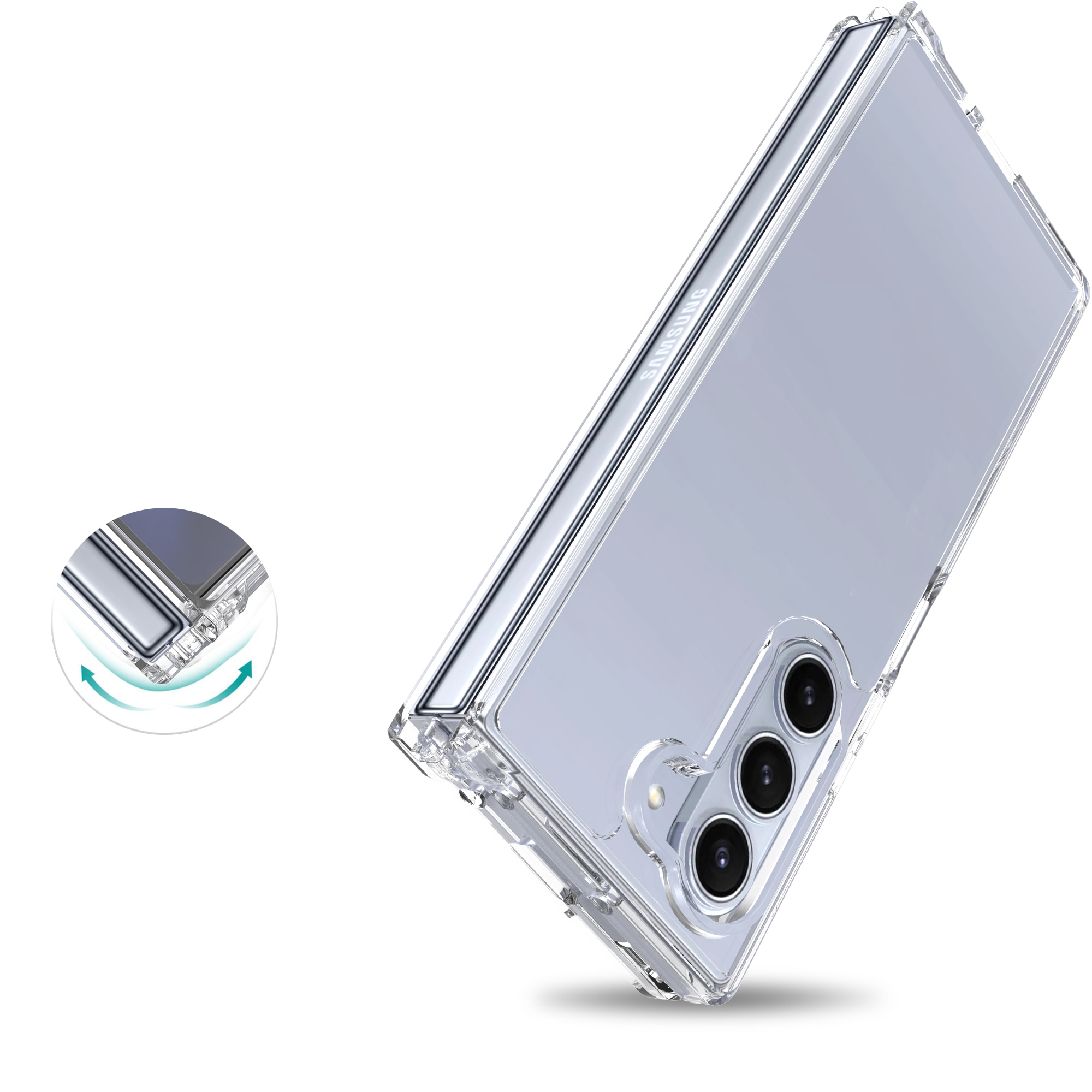 Samsung Galaxy Z Fold 6 Crystal Hybrid-cover, Gennemsigtig