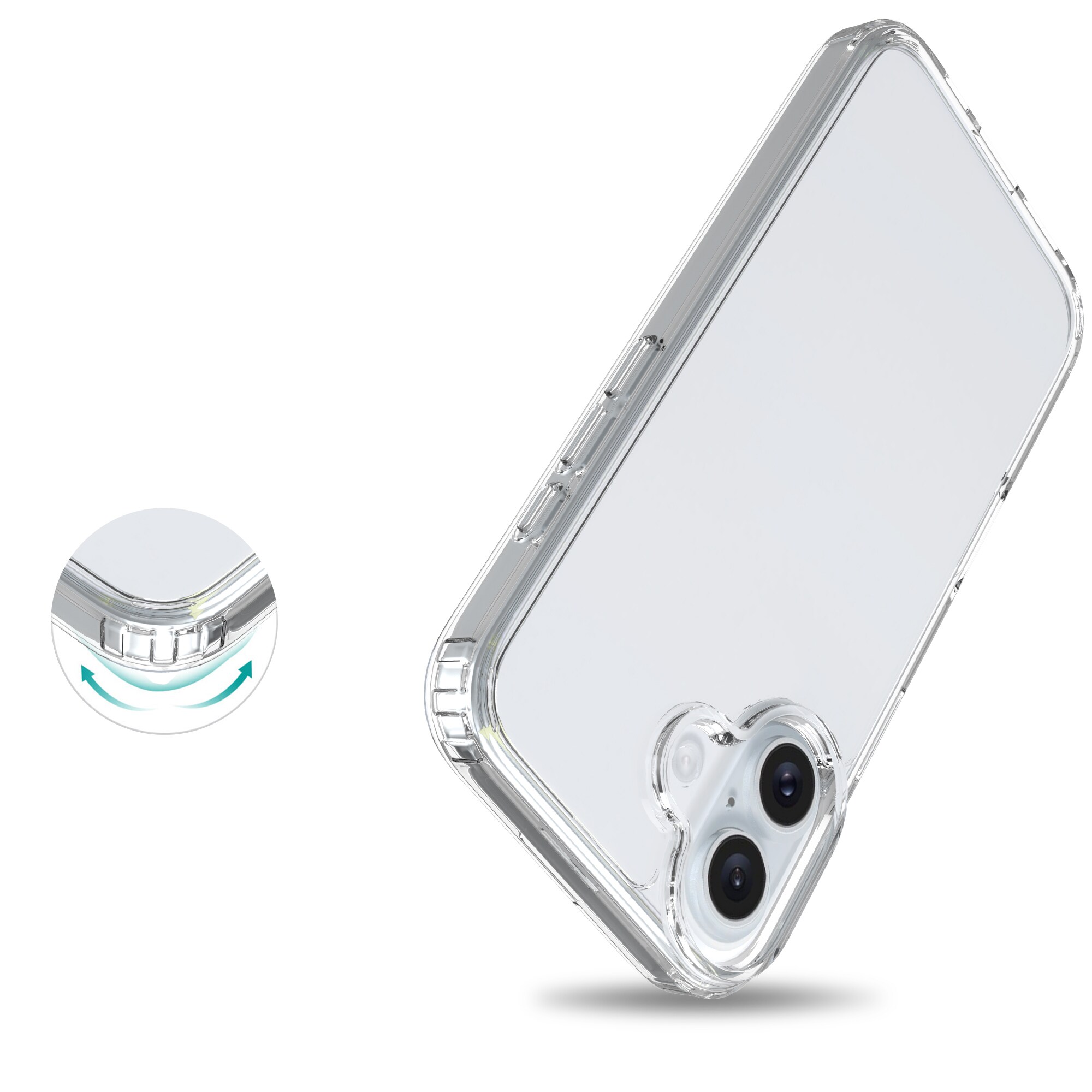 iPhone 16 Plus Crystal Hybrid-cover, Gennemsigtig