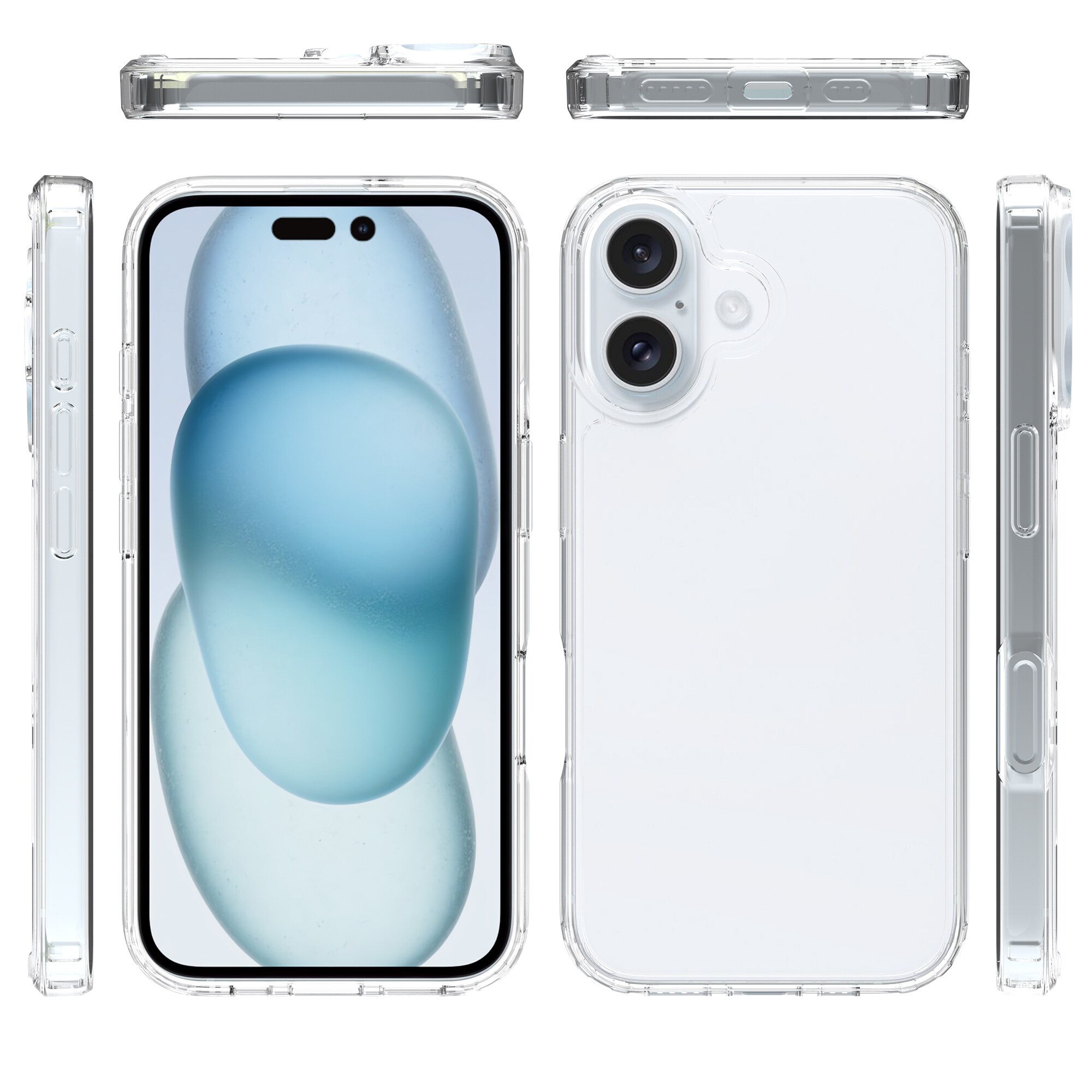 iPhone 16 Plus Crystal Hybrid-cover, Gennemsigtig