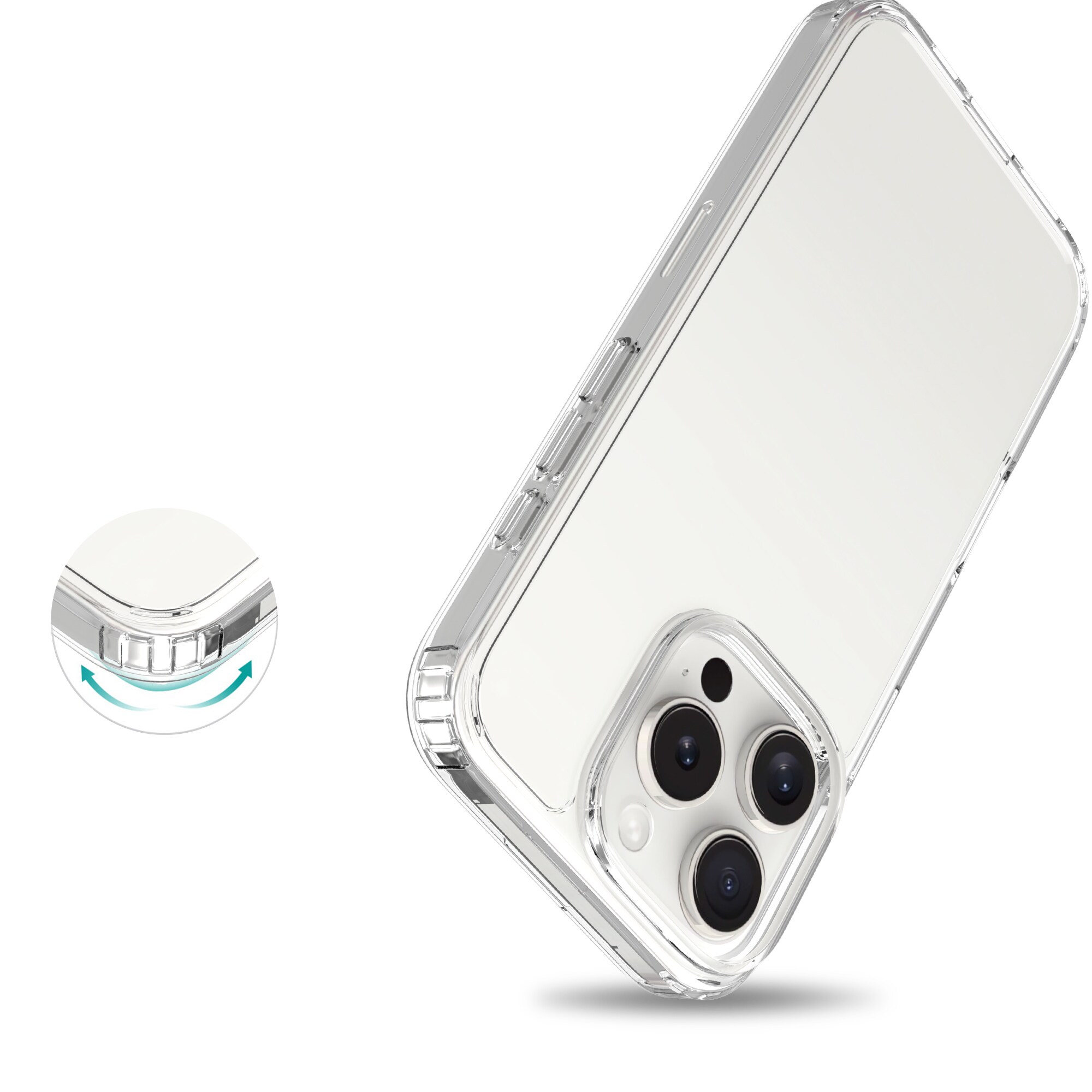 iPhone 16 Pro Max Crystal Hybrid-cover, Gennemsigtig