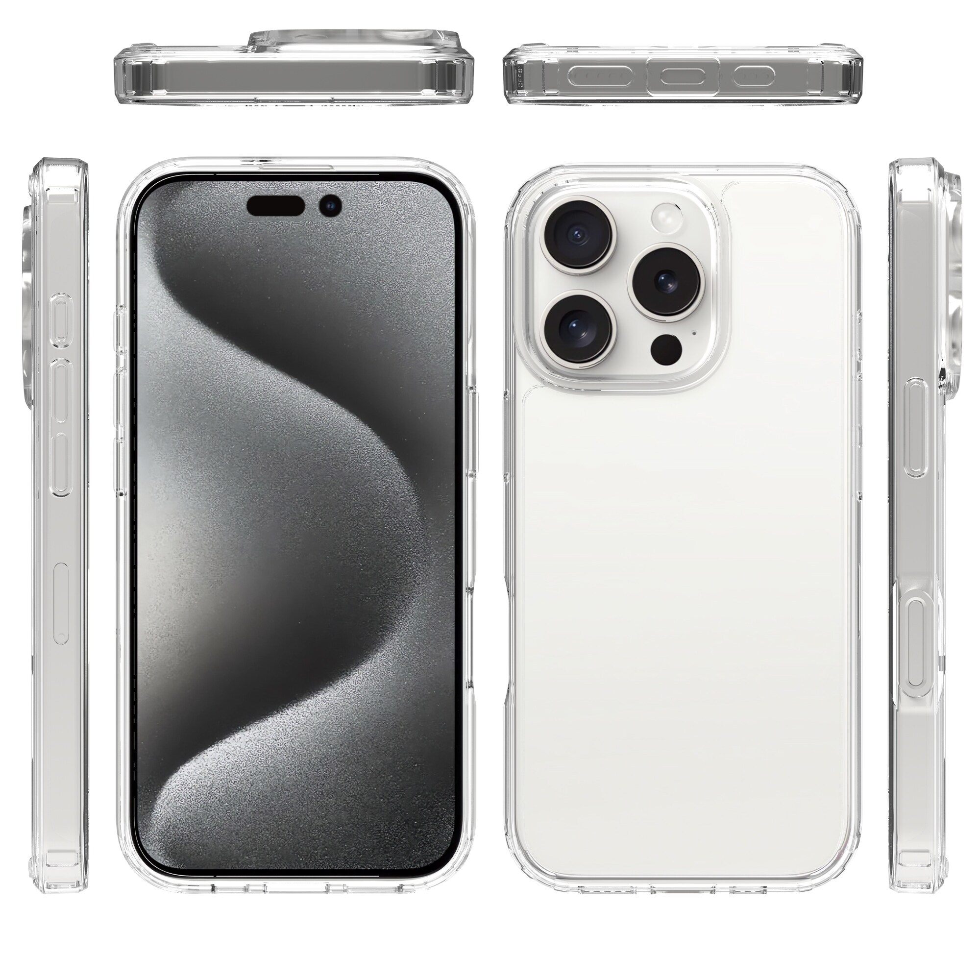 iPhone 16 Pro Max Crystal Hybrid-cover, Gennemsigtig