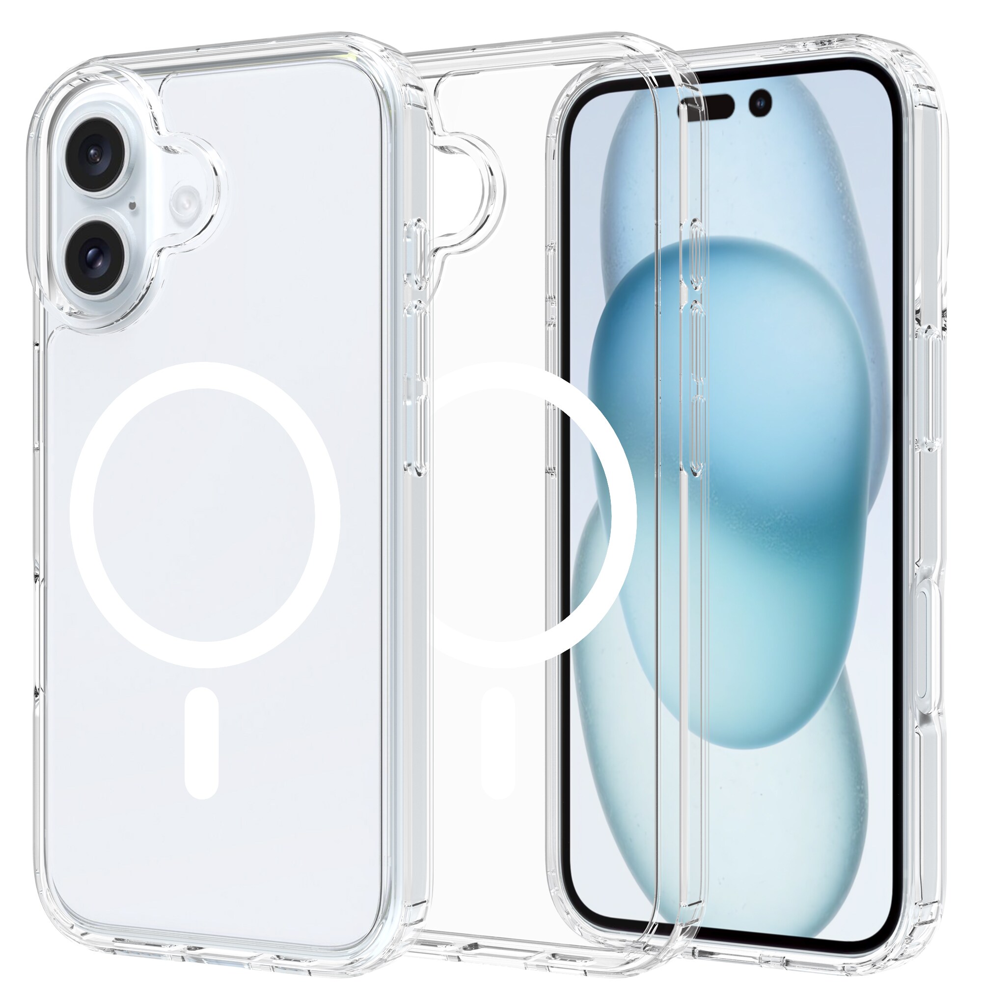 iPhone 16 Plus MagSafe Hybrid-cover, Gennemsigtig