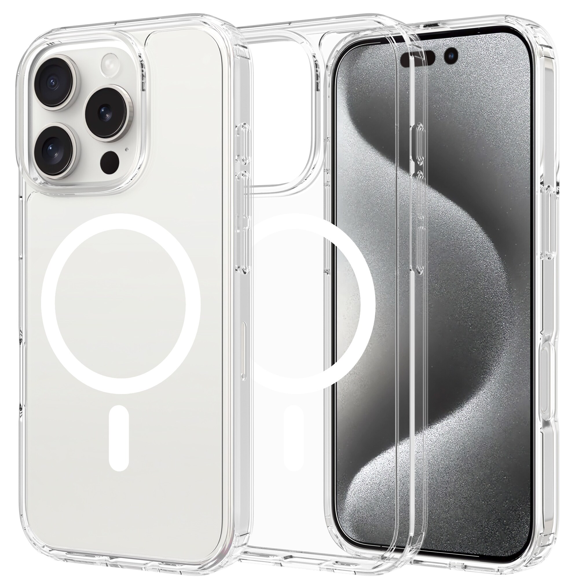 iPhone 16 Pro Max MagSafe Hybrid-cover, Gennemsigtig