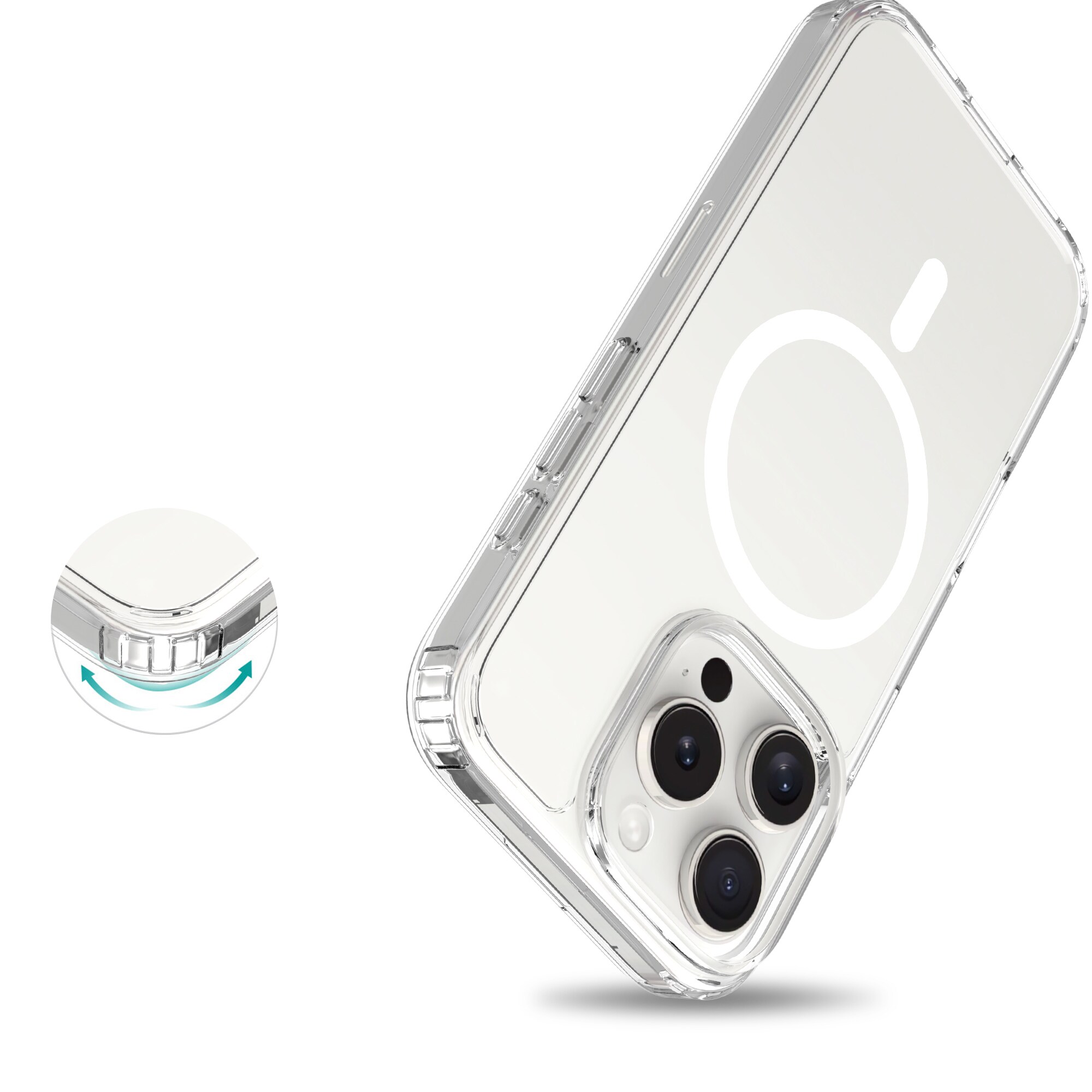 iPhone 16 Pro Max MagSafe Hybrid-cover, Gennemsigtig
