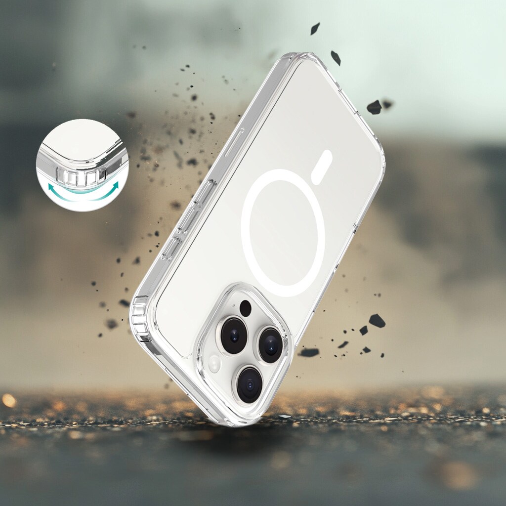 iPhone 16 Pro MagSafe Hybrid-cover, Gennemsigtig