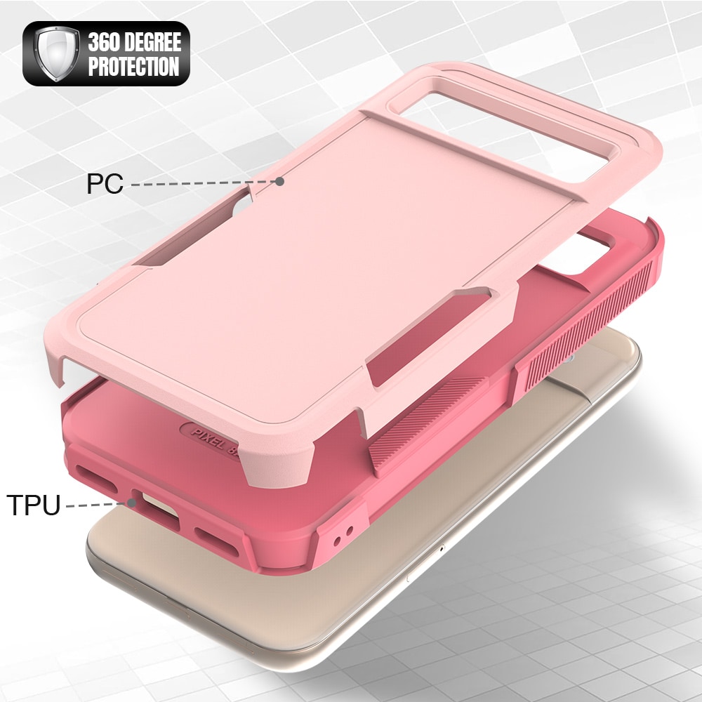 Google Pixel 8a Hybridcover Off-road, Lyserød