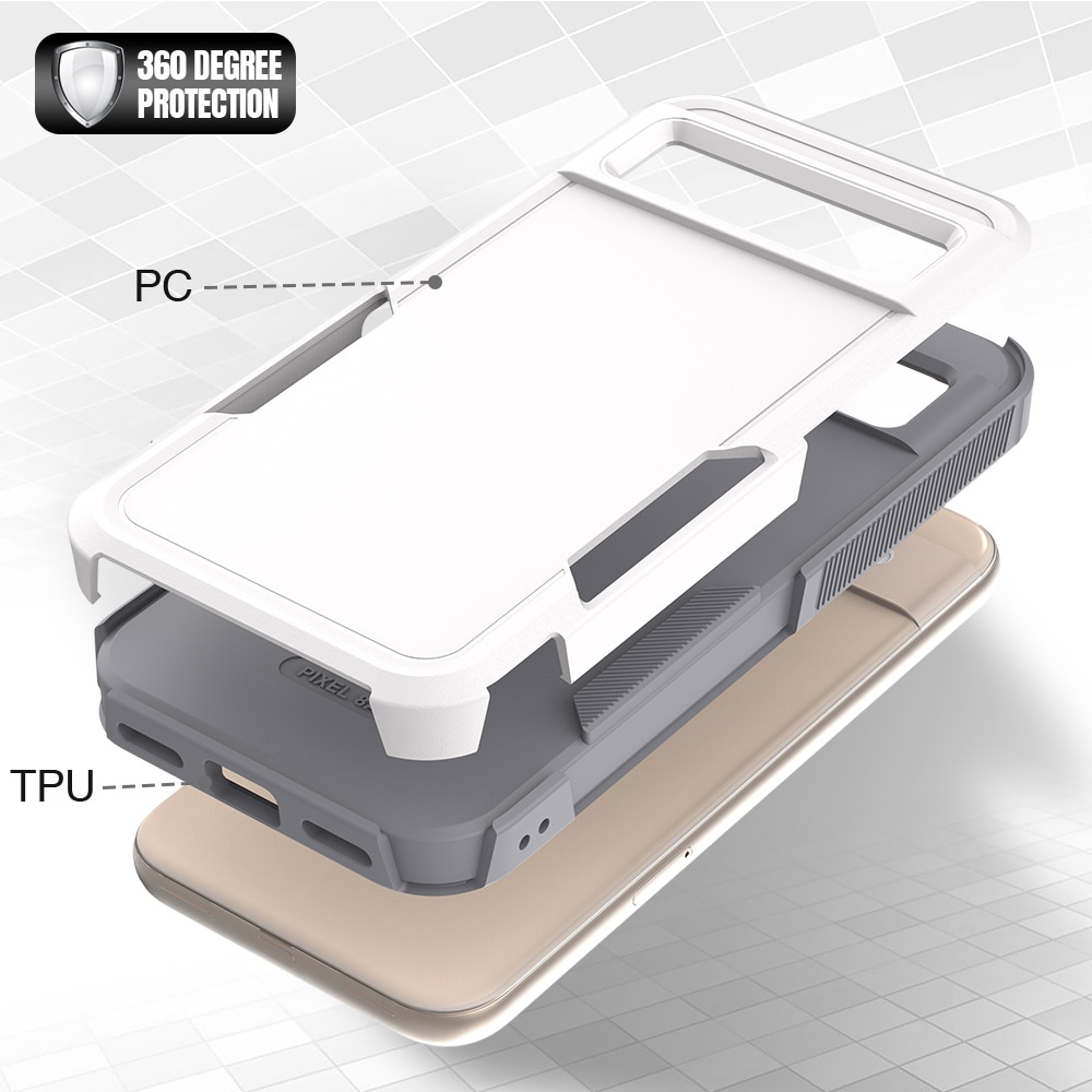 Google Pixel 8a Hybridcover Off-road, Hvid
