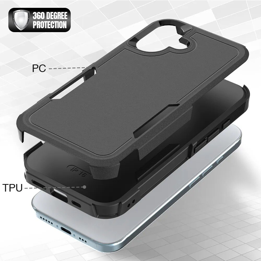 iPhone 16 Hybridcover Off-road, Sort