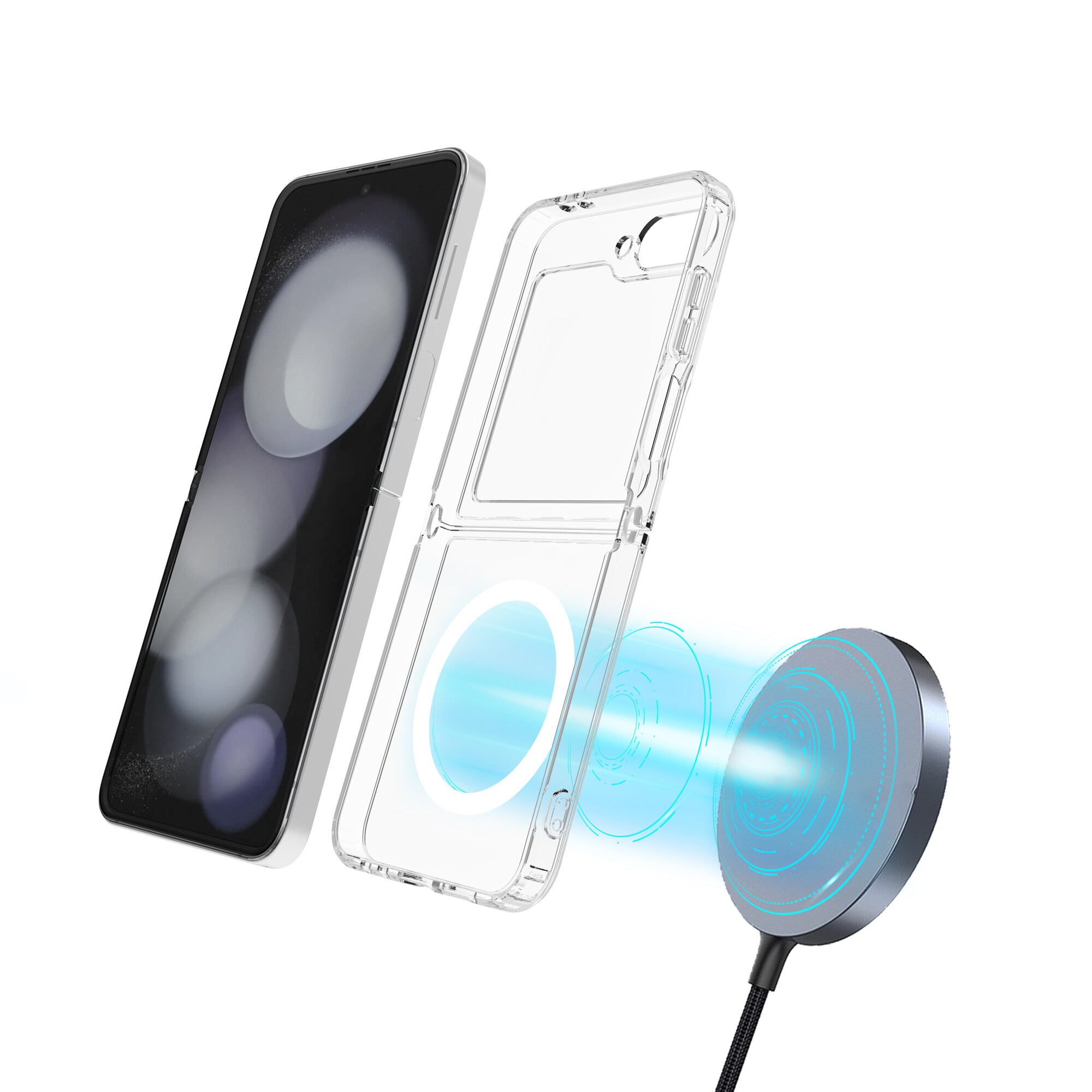 Samsung Galaxy Z Flip 7 FE MagSafe Hybrid-cover, Gennemsigtig