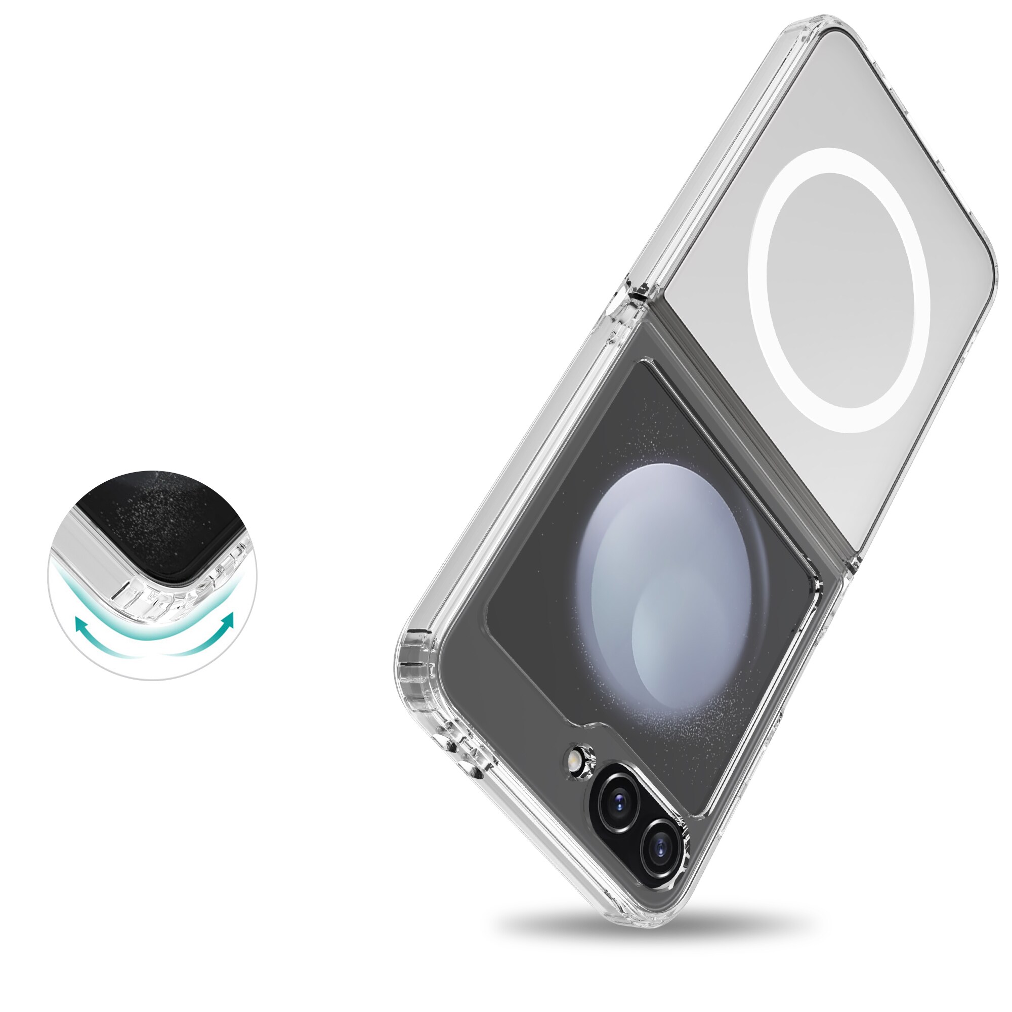 Samsung Galaxy Z Flip 7 FE MagSafe Hybrid-cover, Gennemsigtig