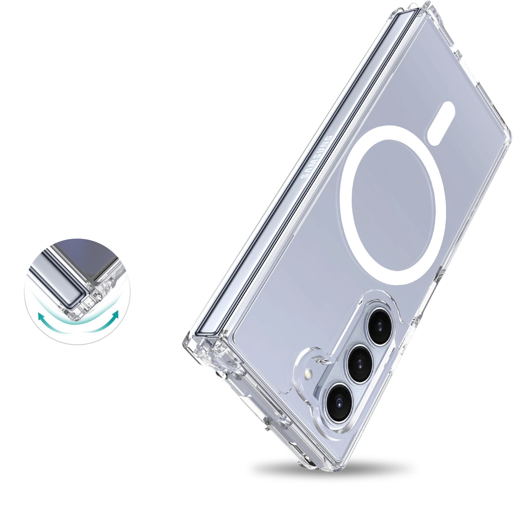 Samsung Galaxy Z Fold 6 MagSafe Hybrid-cover, Gennemsigtig