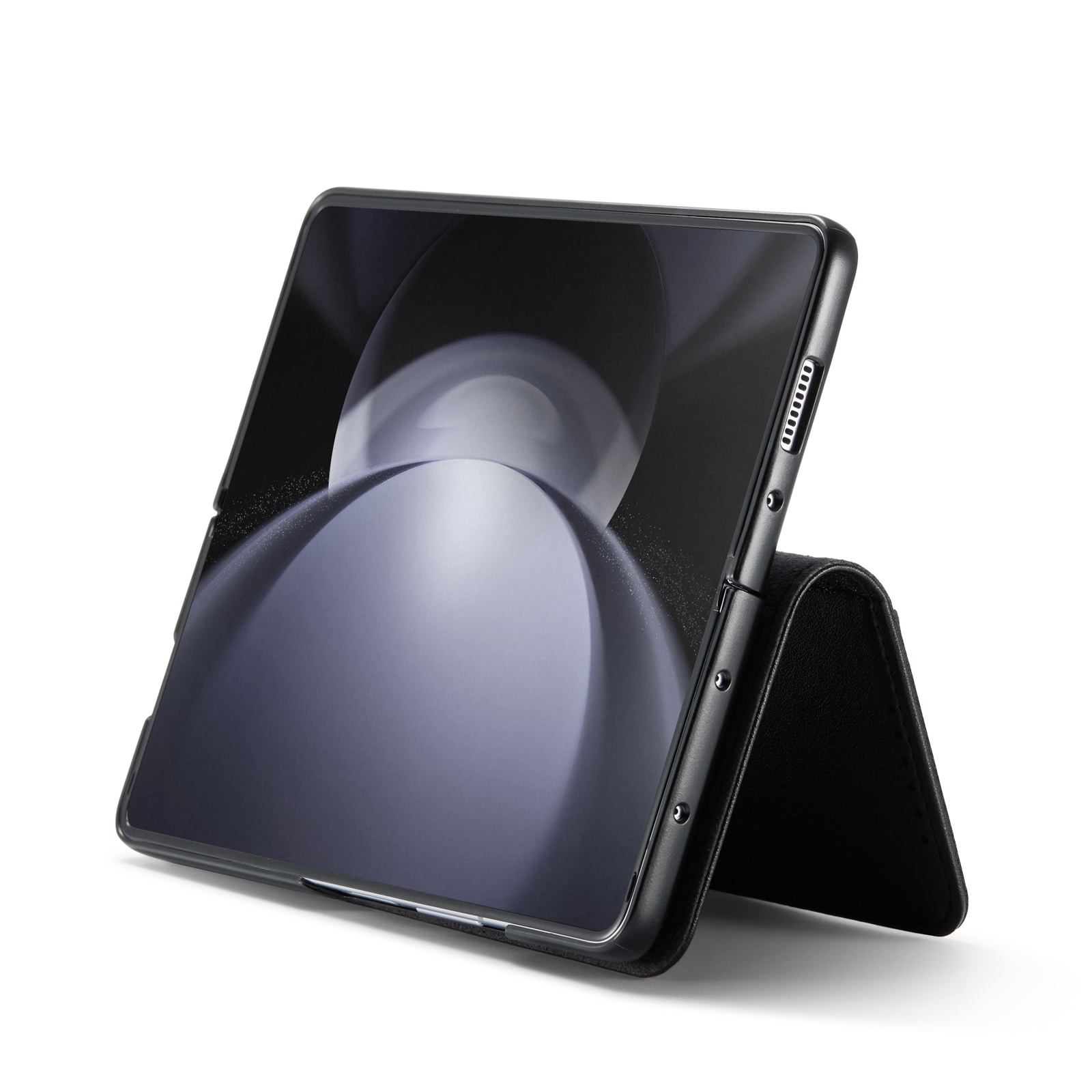 Samsung Galaxy Z Fold 7 Pungetui i ægte læder, Sort