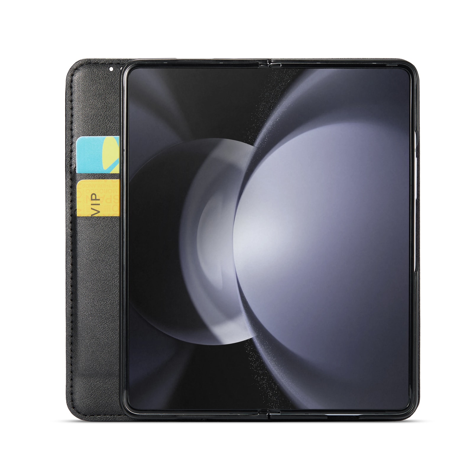 Samsung Galaxy Z Fold 7 Pungetui i ægte læder, Sort