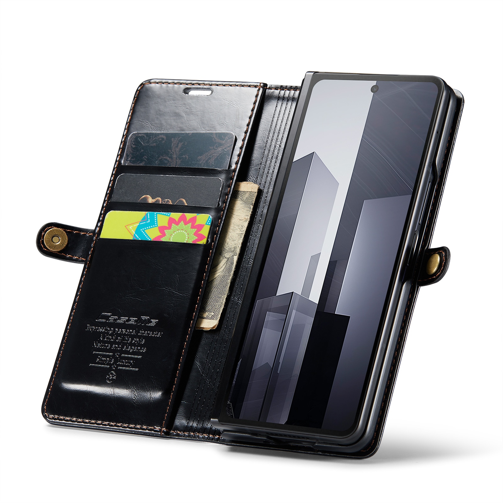 Samsung Galaxy Z Fold 6 Læderetui, Sort
