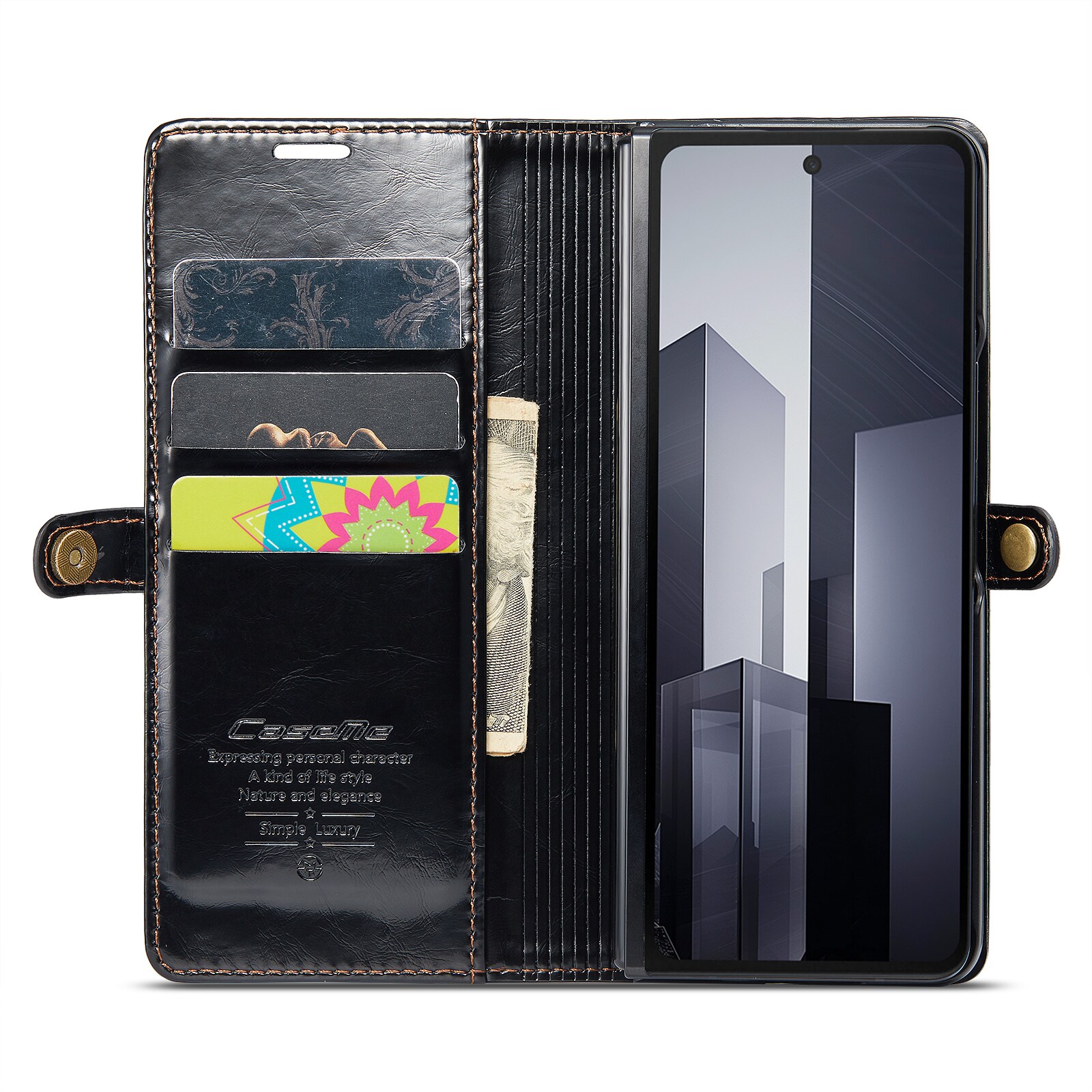 Samsung Galaxy Z Fold 6 Læderetui, Sort