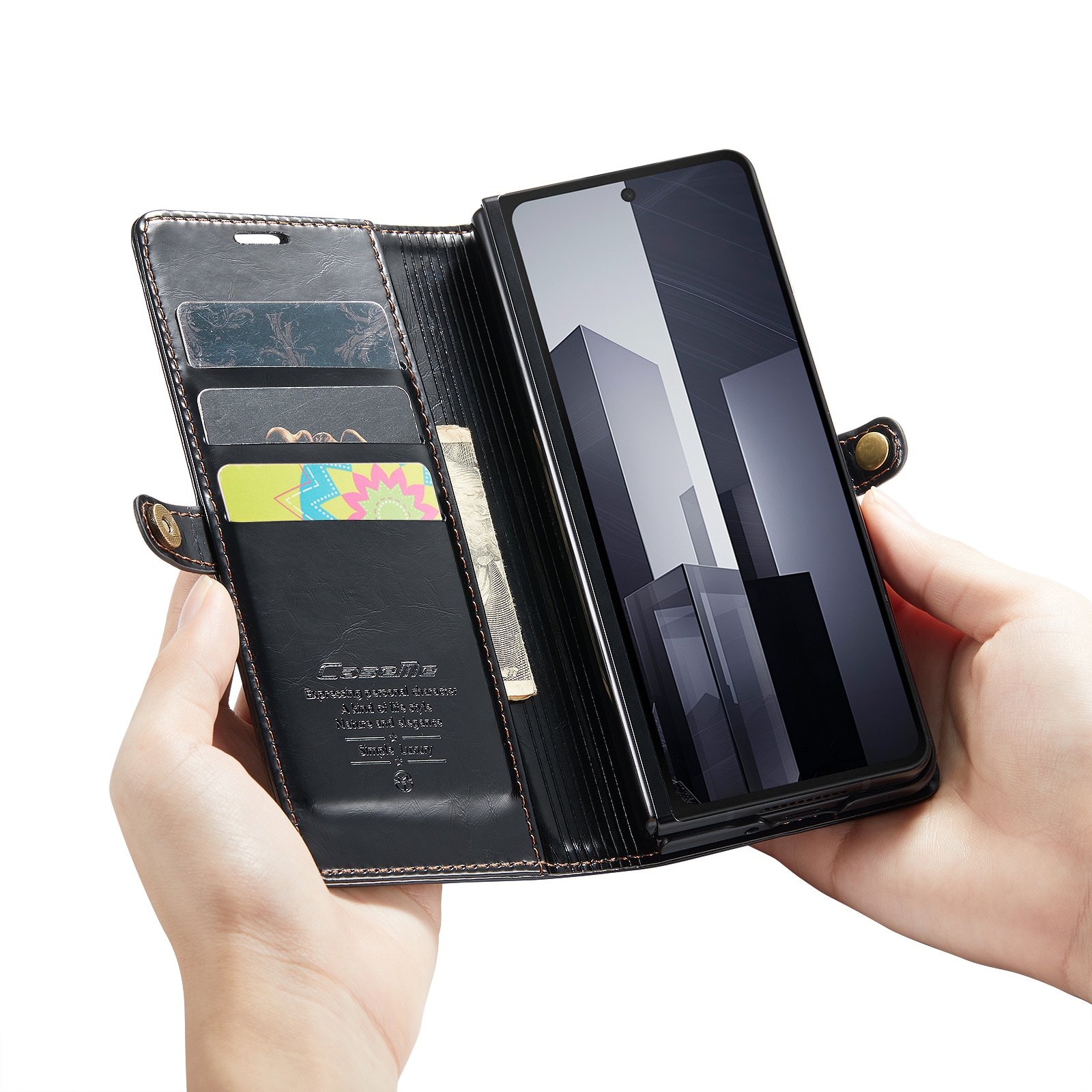 Samsung Galaxy Z Fold 6 Læderetui, Sort