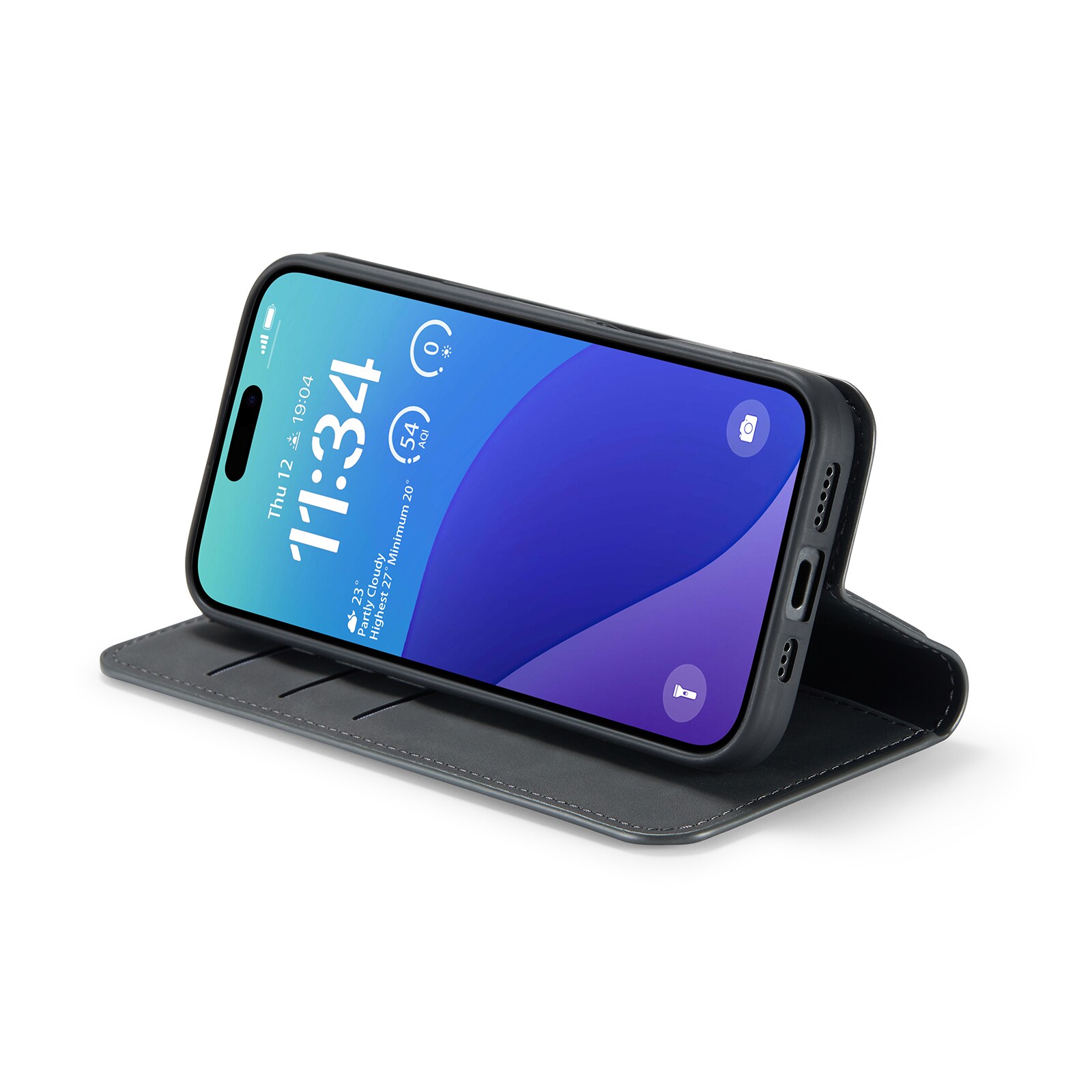 iPhone 16 Pro Max Slankt etui med kortholder, Sort