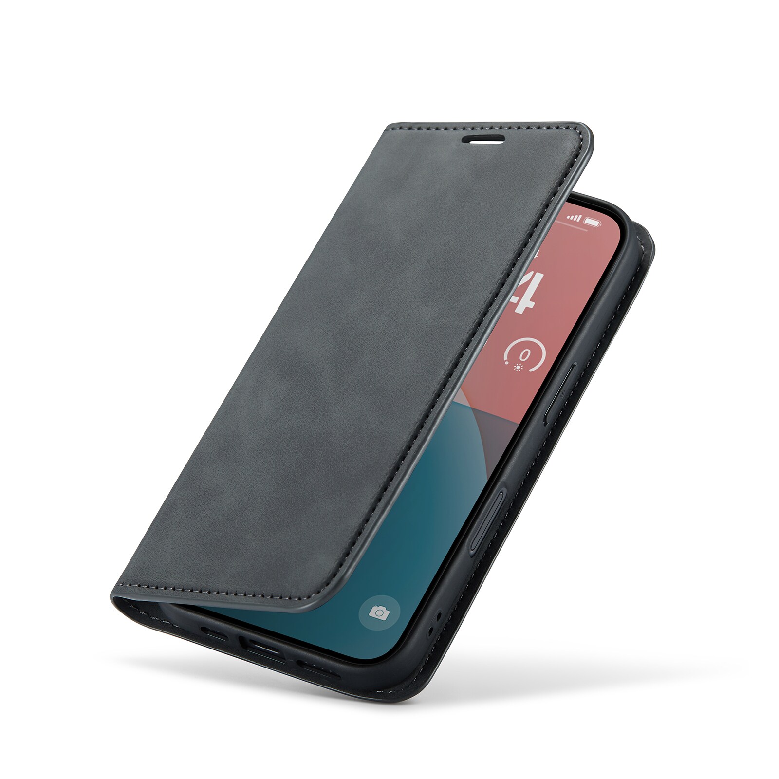 iPhone 16 Slankt etui med kortholder, Sort