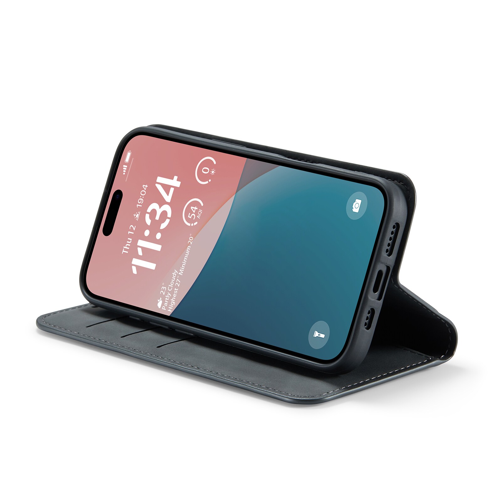 iPhone 16 Slankt etui med kortholder, Sort